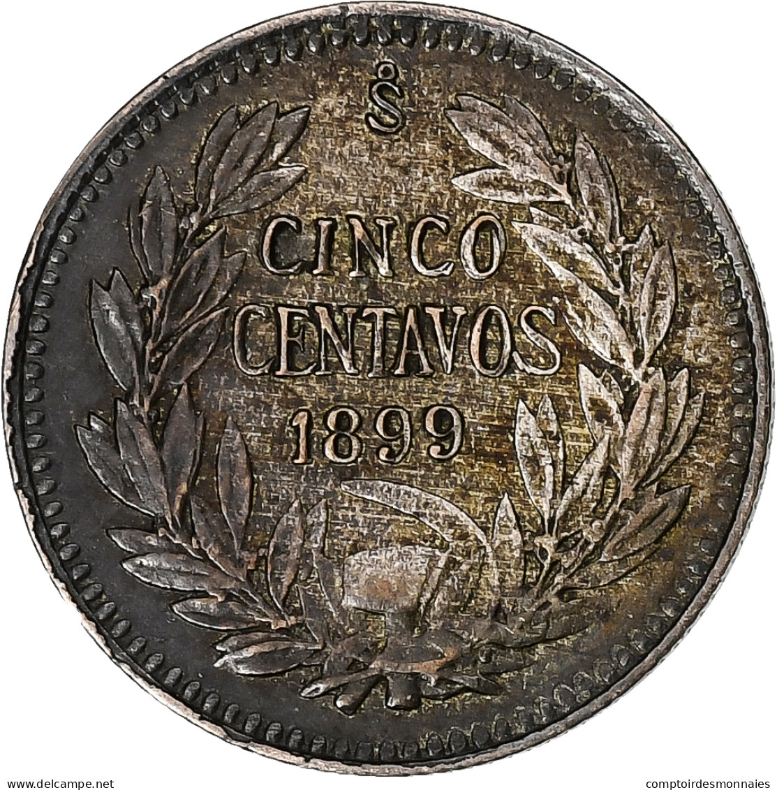 Chili, 5 Centavos, 1899, Santiago, Argent, TB+, KM:155.2 - Chili