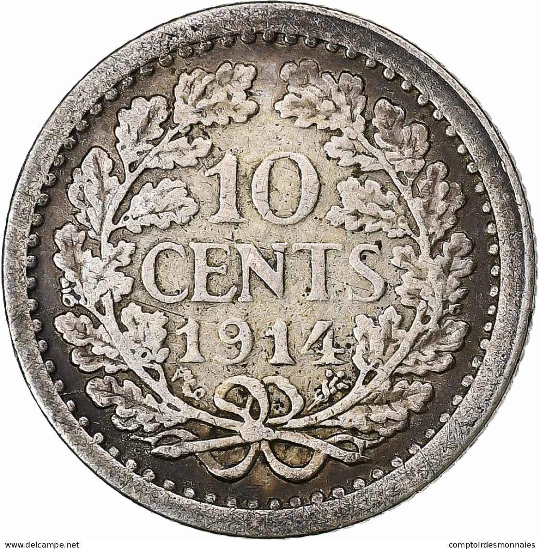 Pays-Bas, Wilhelmina I, 10 Cents, 1914, Argent, TTB, KM:145 - 10 Cent