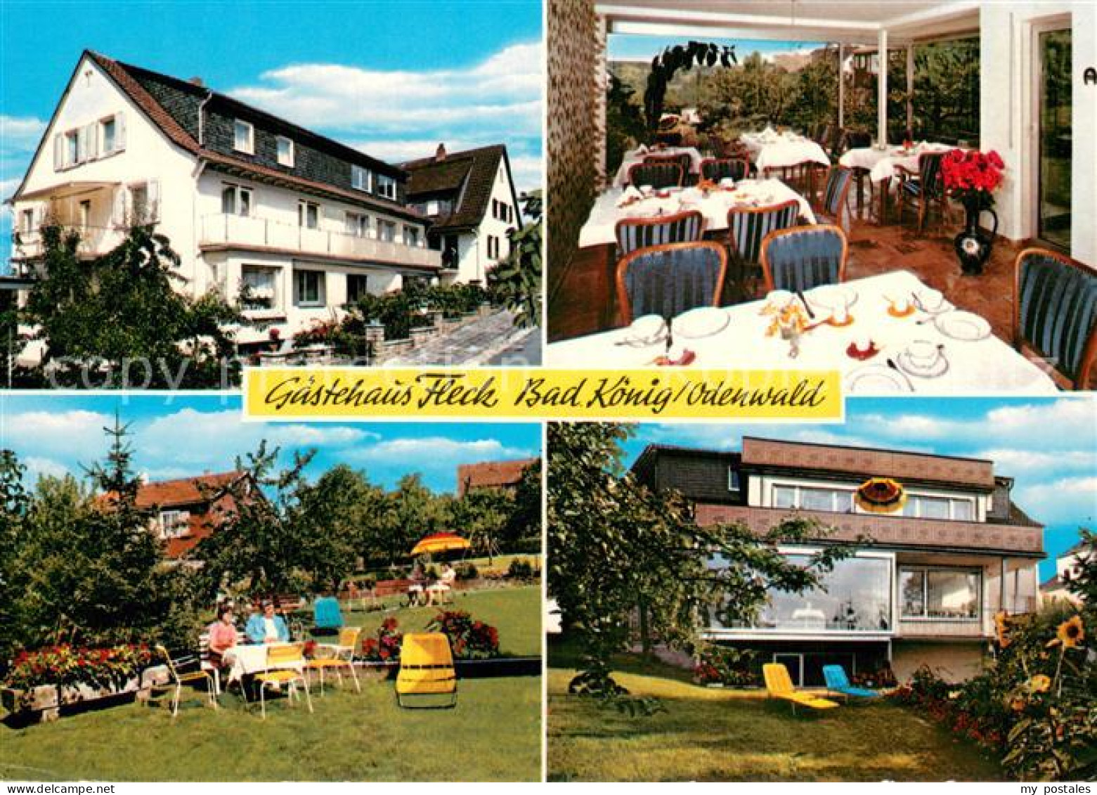 73739356 Bad Koenig Odenwald Gaestehaus Fleck Gaststube Gartenterrasse Liegewies - Bad König