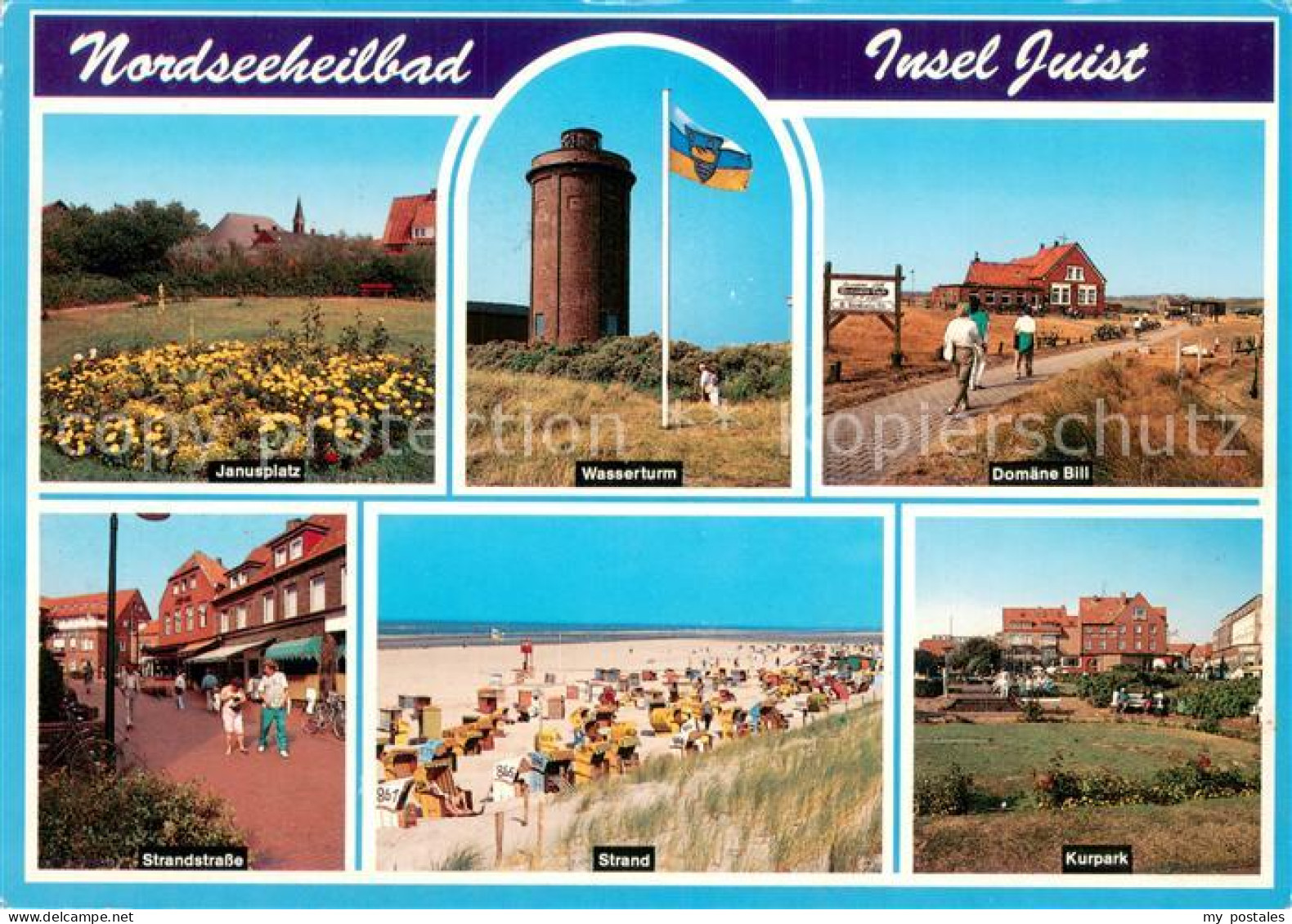 73715583 Juist Nordseebad Janusplatz Strandstrasse Wasserturm Strand Domaene Bil - Juist