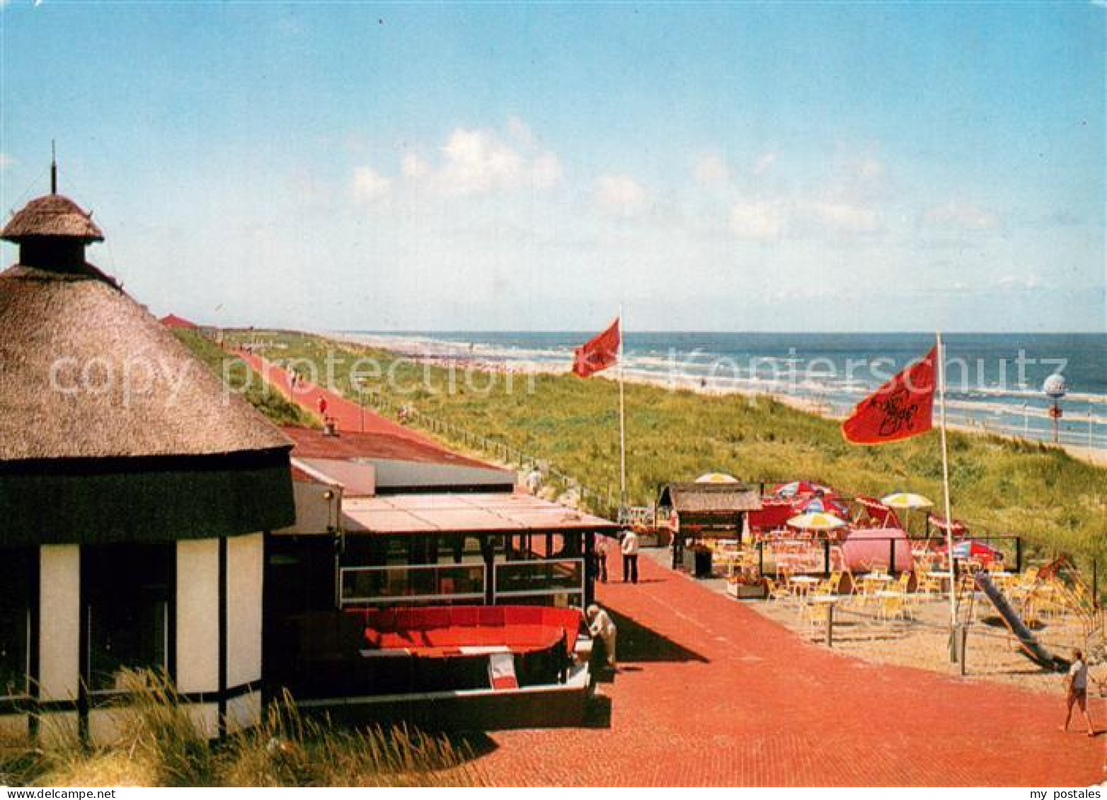 73715580 Juist Nordseebad Gaststaette Strandkorb Mit Promenade Und Strand Juist  - Juist