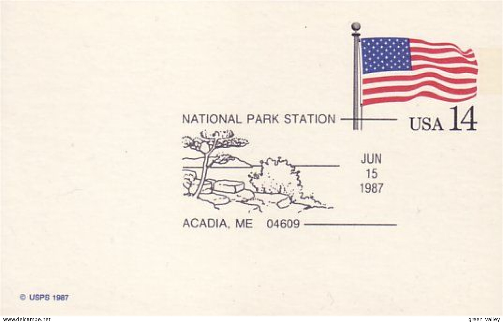 A42 97 US Postcard US Flag Acadia ME FDC - Other & Unclassified