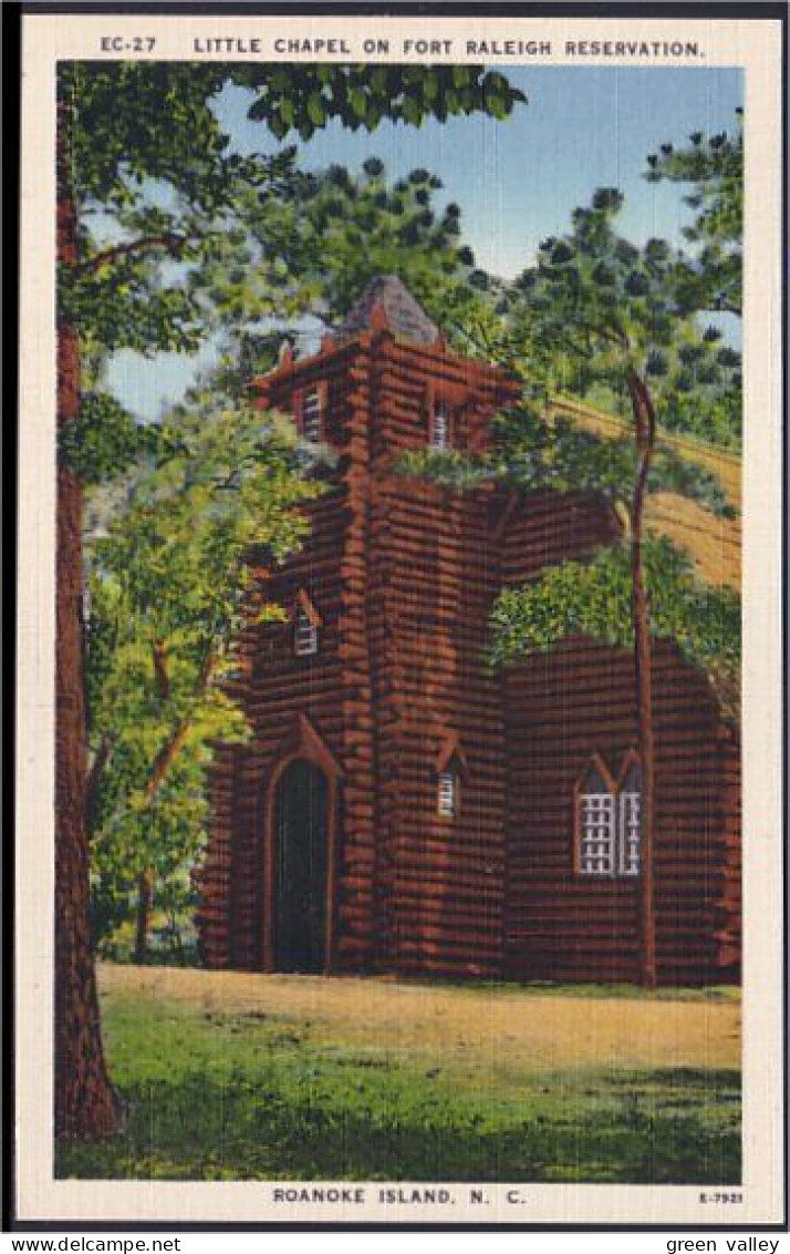 A45 523 PC Little Chapel On Fort Raleigh Roanoke Unused - Other & Unclassified