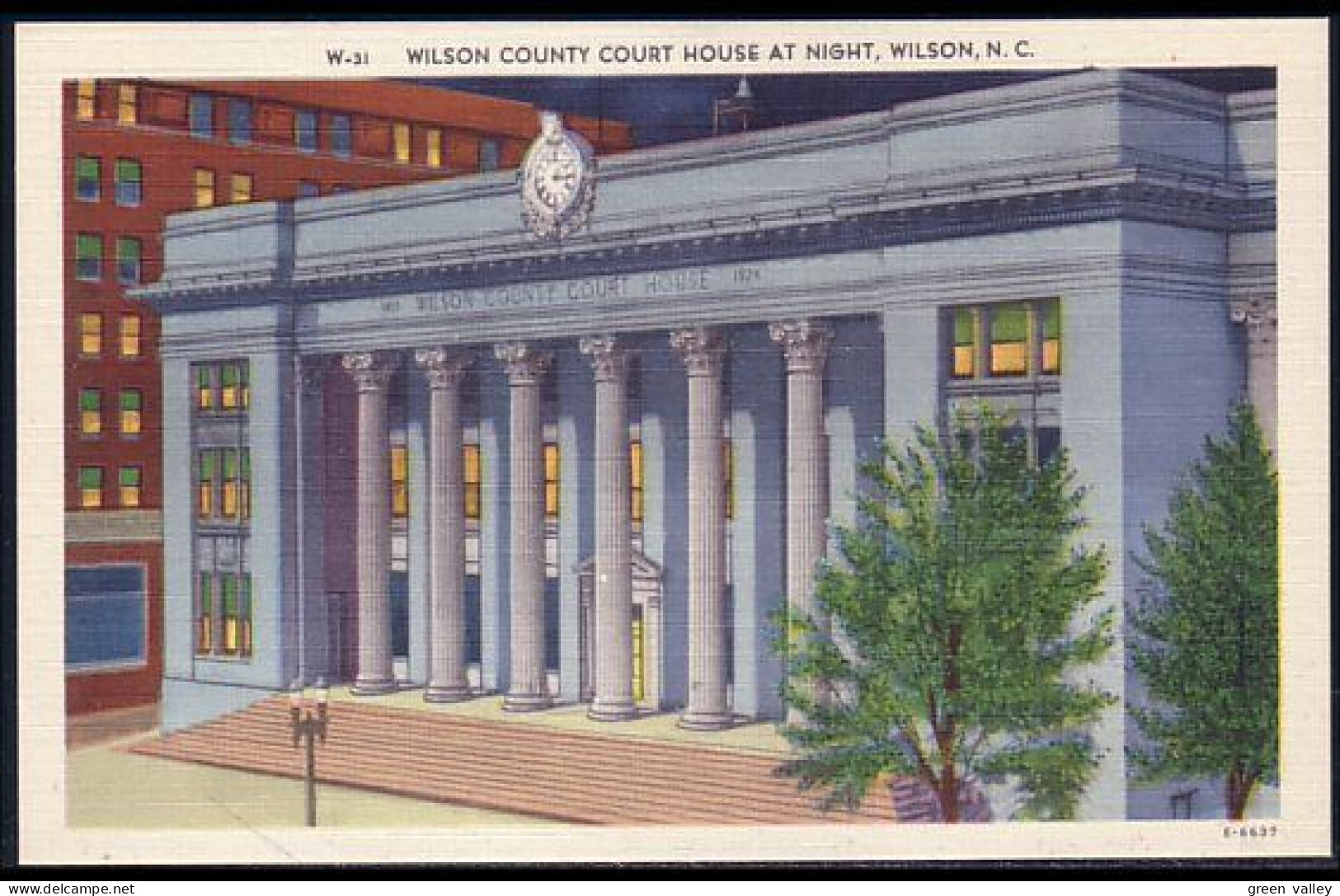 A45 511 PC Wilson County Court House At Night Unused - Autres & Non Classés