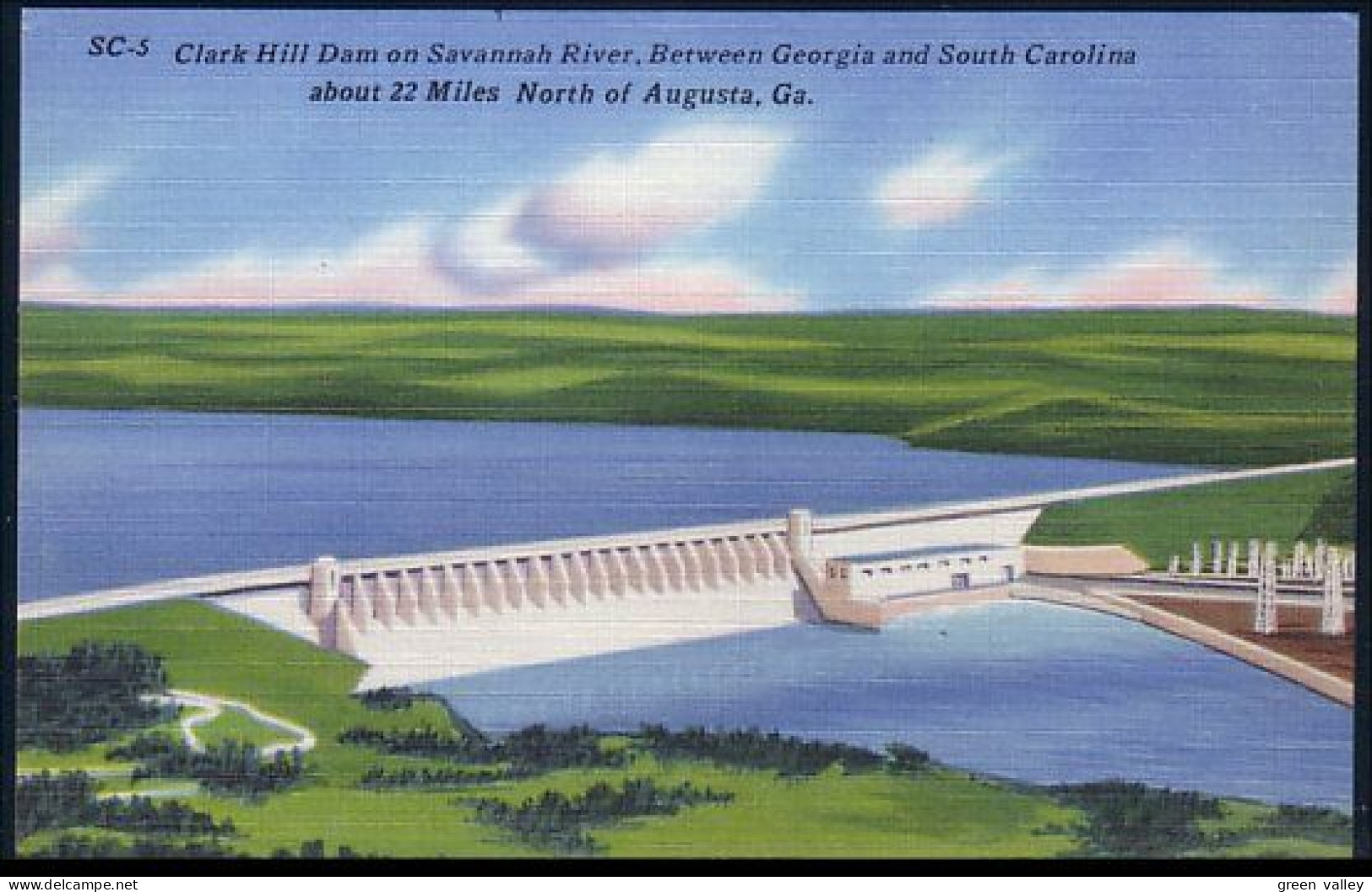 A45 323 PC Clark Hill Dam On Savannah River Unused - Otros & Sin Clasificación