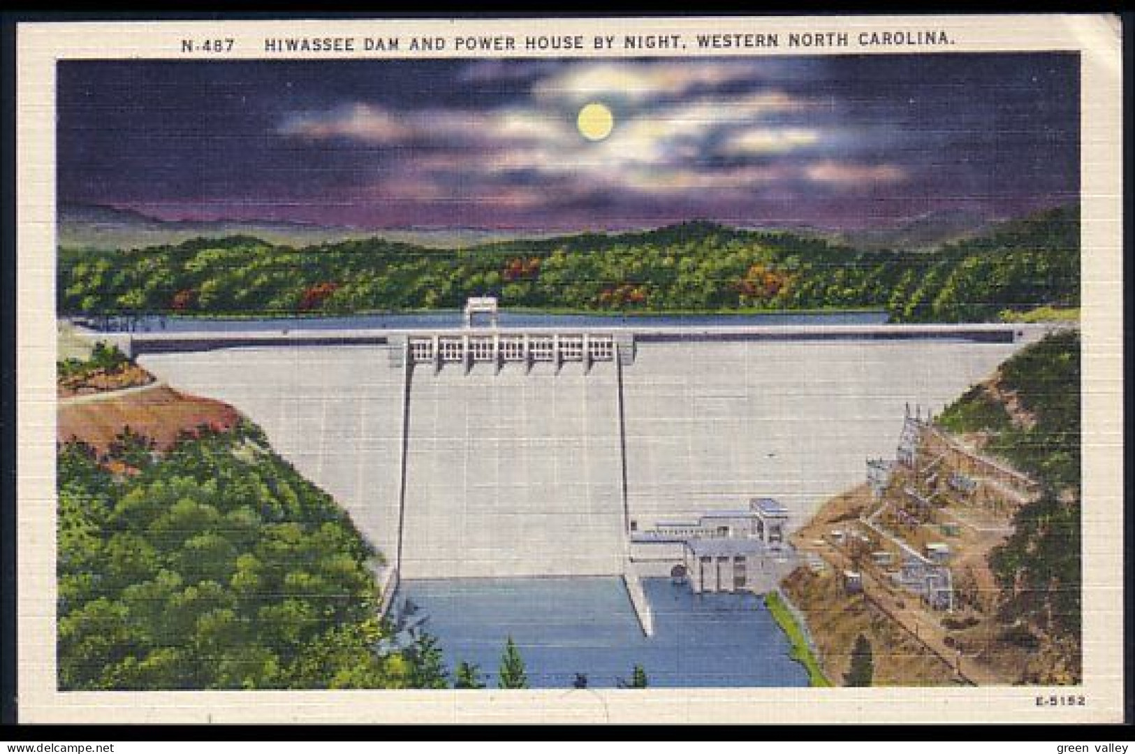 A45 315 PC Hiwassee Dam And Power House At Night Unused - Otros & Sin Clasificación