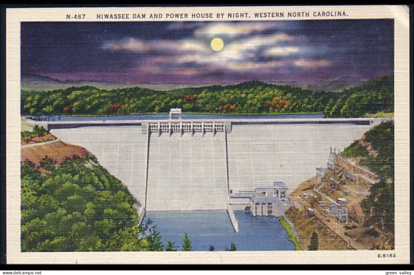 A45 315 PC Hiwassee Dam And Power House At Night Unused - Sonstige & Ohne Zuordnung