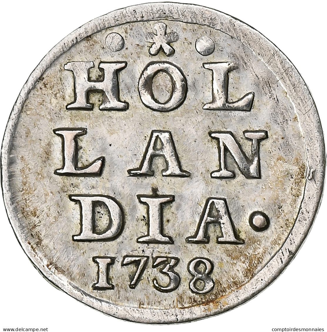 Pays-Bas, HOLLAND, Stuiver, Broom, 1738, Dordrecht, Argent, TTB+, KM:91 - …-1795 : Oude Periode