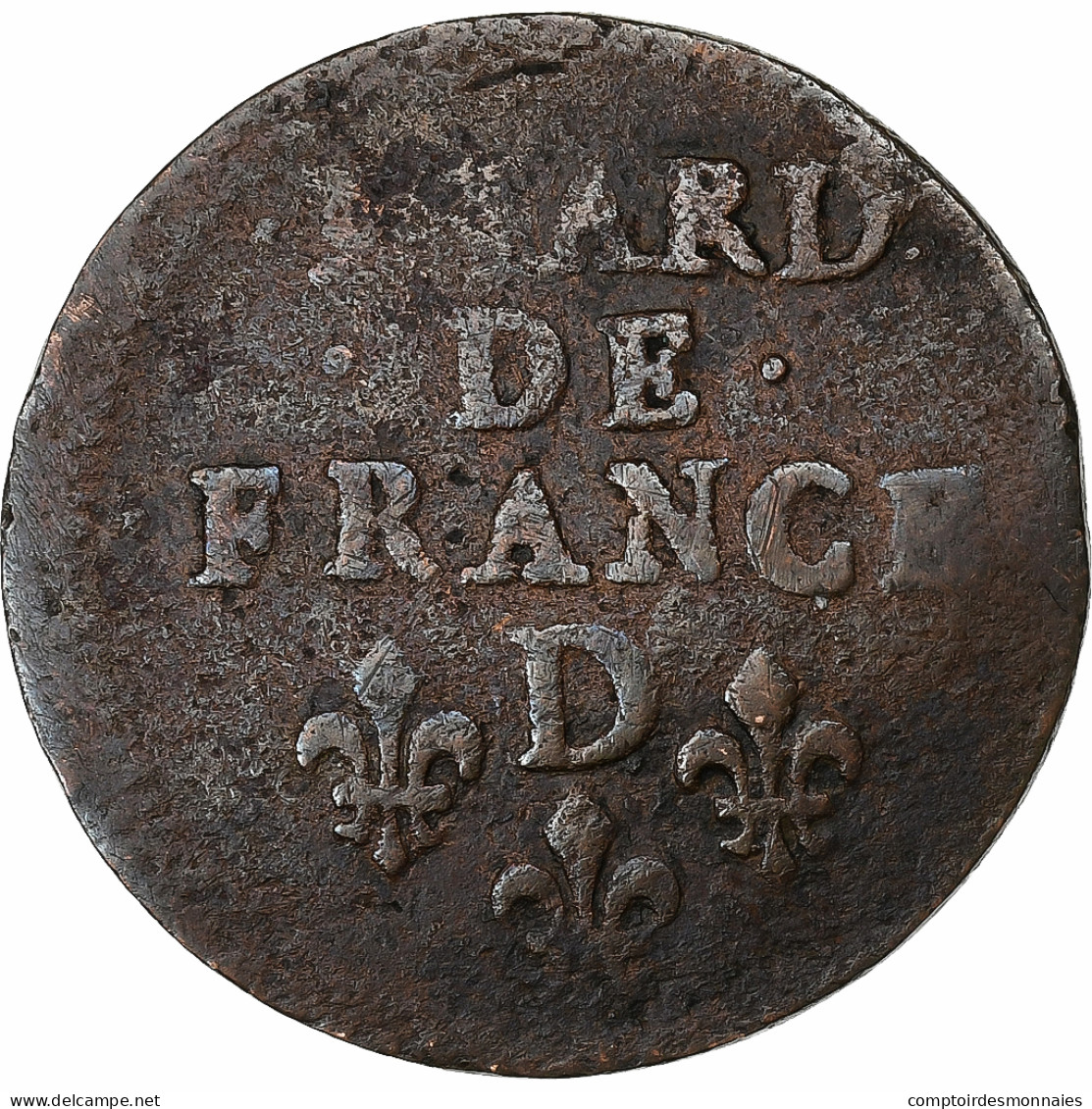 France, Louis XIV, Liard De France, 1656, Lyon, Cuivre, TB, Gadoury:80, KM:192.5 - 1643-1715 Ludwig XIV.
