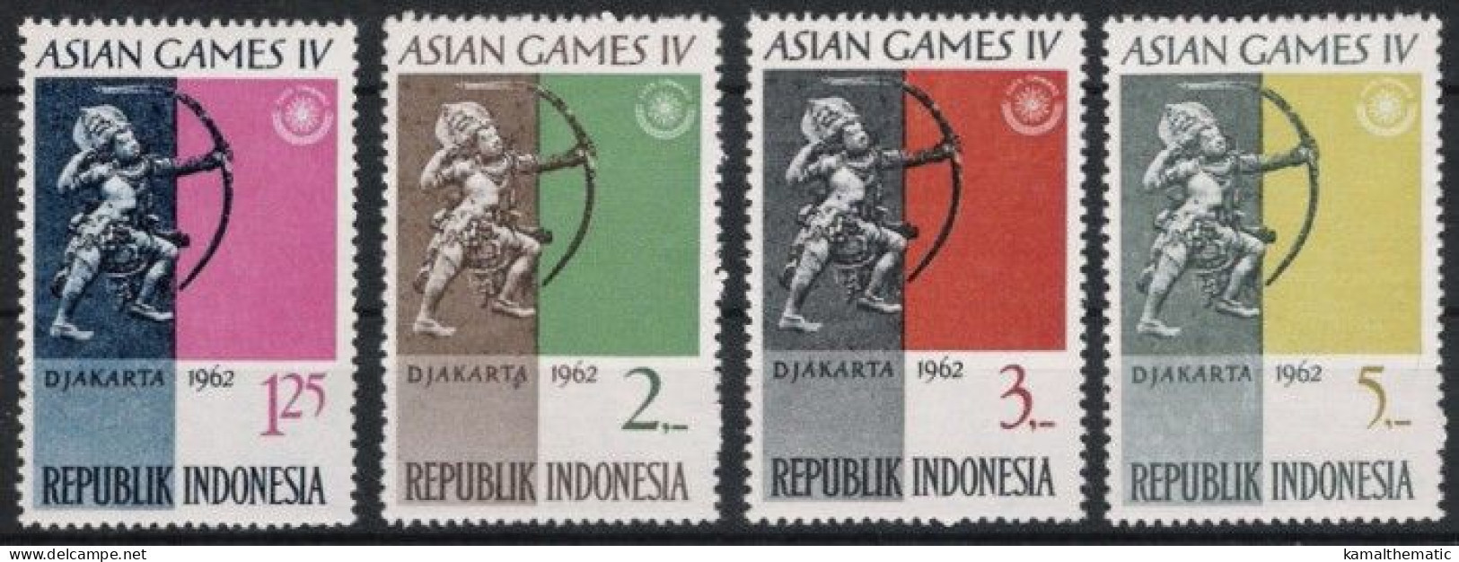 Indonesia 1962 MNH 4v, Asian Games, Archery, Sports - Tiro Con L'Arco