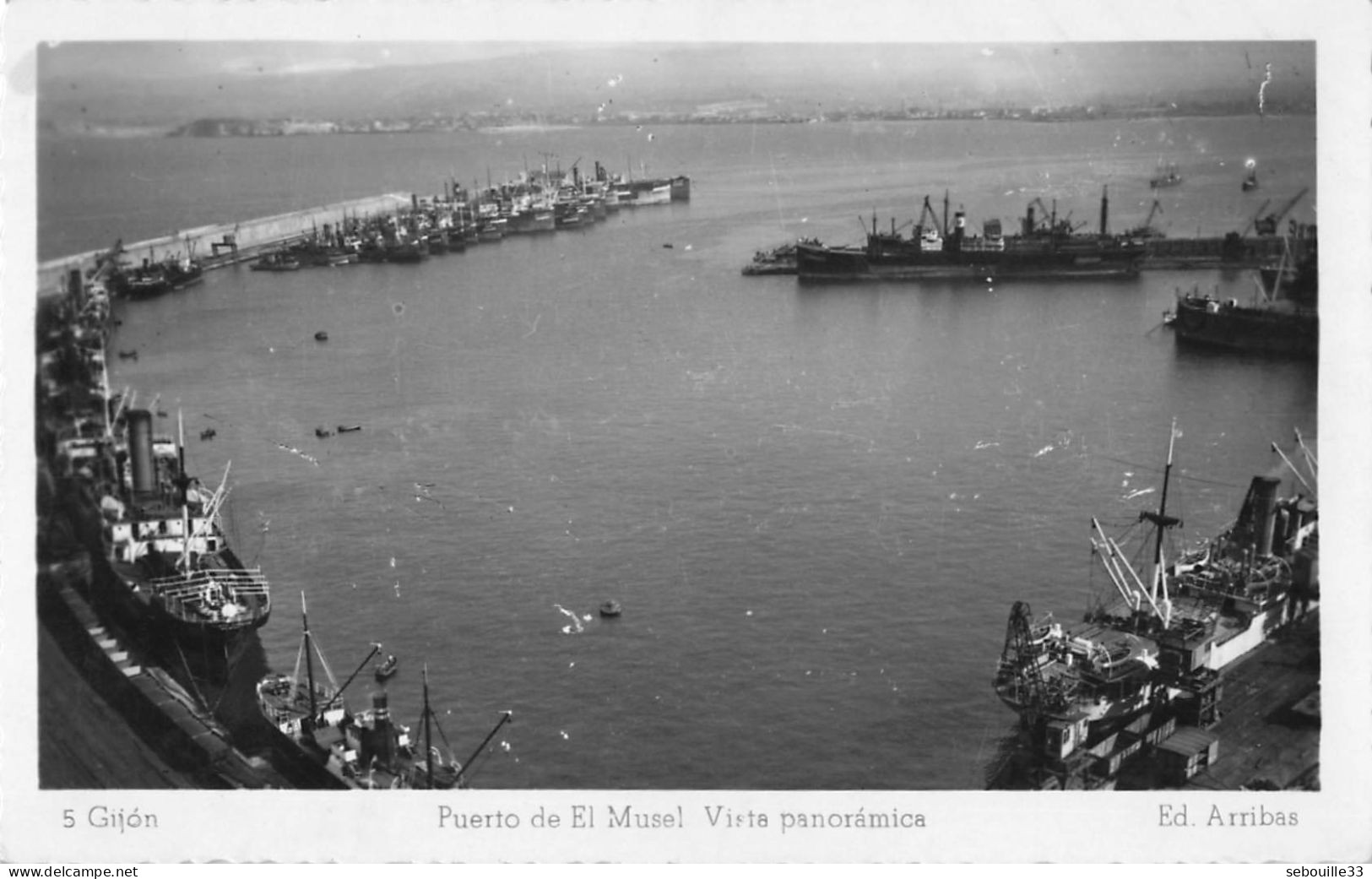 CPA - Espagne - Gijon - Puerto De El Musel - Vista Panoramica - Asturias (Oviedo)