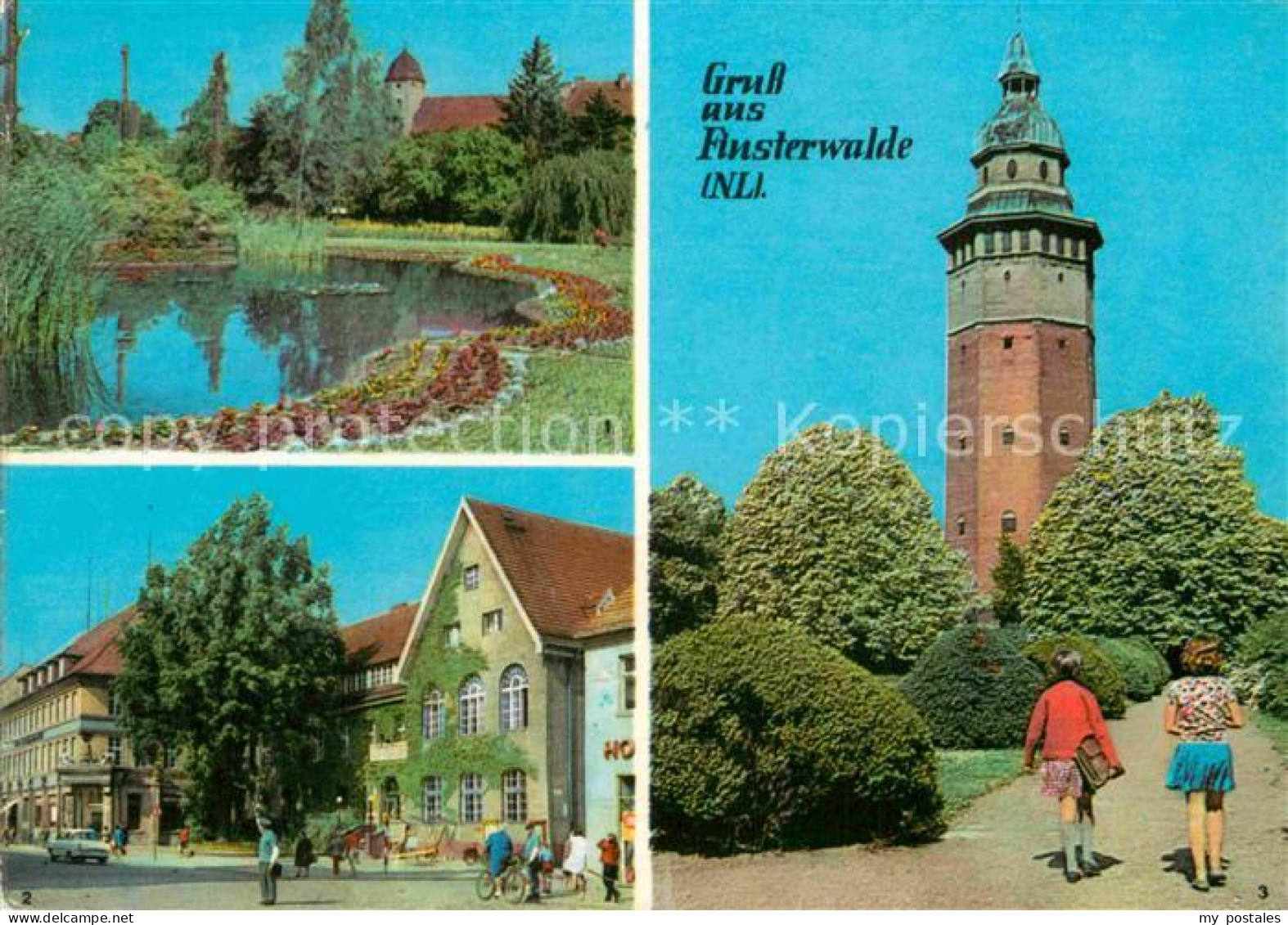 72807616 Finsterwalde Goldfischteich Schlosspark Post Sparkasse Wasserturm Finst - Finsterwalde