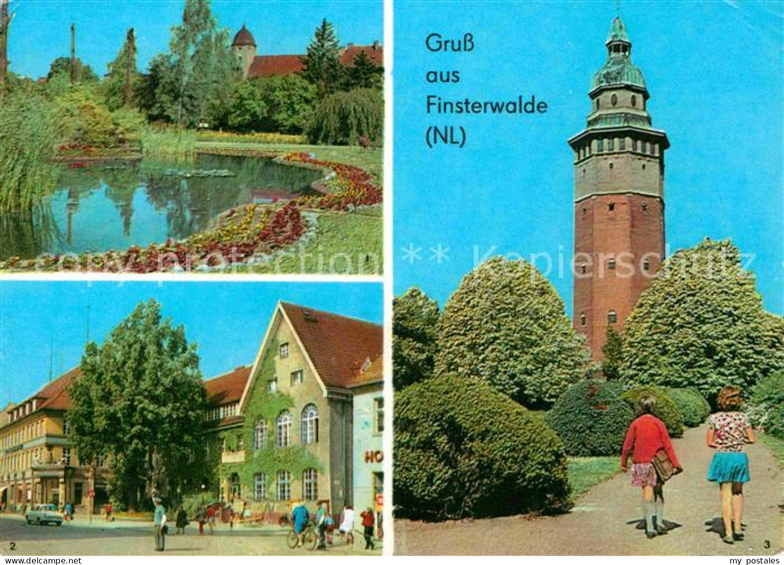 72807562 Finsterwalde Goldfischteich Schlosspark Post Sparkasse Wasserturm Finst - Finsterwalde