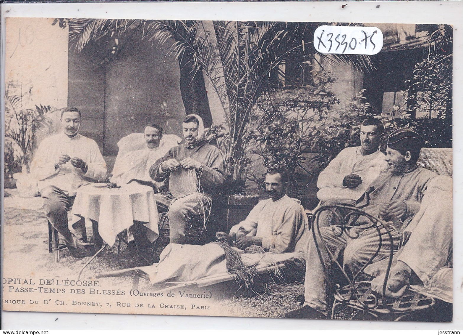 HOPITAL DE L ECOSSE- TRAVAUX DE VANNERIE- PASSE-TEMPS DES BLESSES- CLINIQUE DU DR CH BONNET- 7 RUE DE LA CHAISE - Santé, Hôpitaux