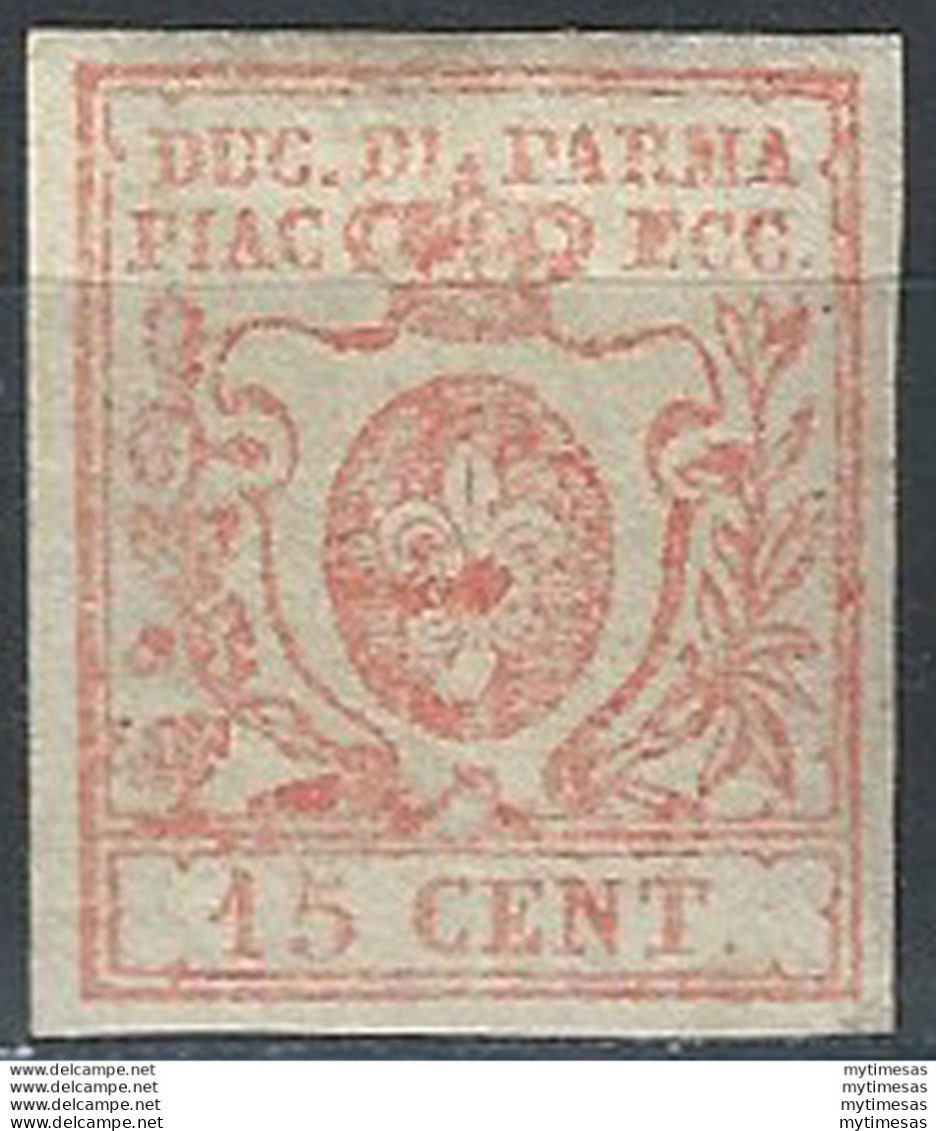 1857-59 Parma 15 Cent. Vermiglio MNH Sassone N. 9 - Modena
