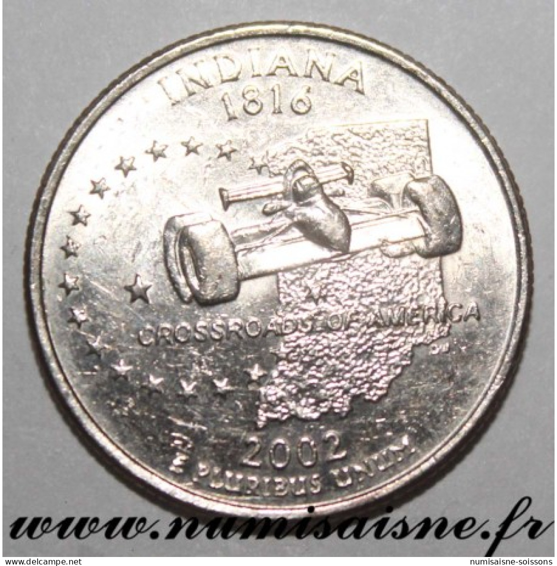 ETATS UNIS - KM 334 - 1/4 DOLLAR 2002 D - Denver - INDIANA - SPL - 1999-2009: State Quarters