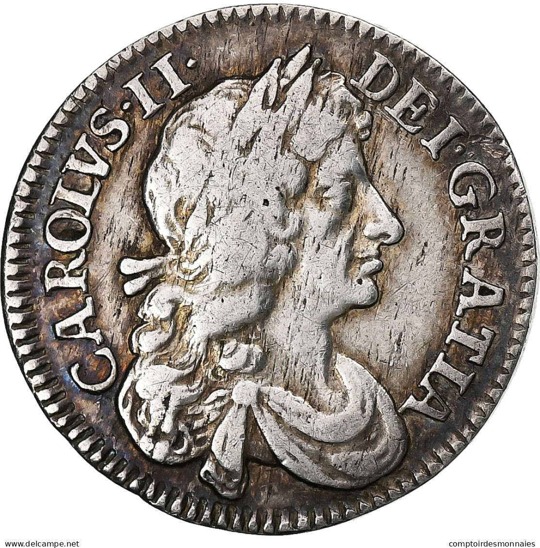 Grande-Bretagne, Charles II, 4 Pence, Groat, 1675, Argent, TB+, KM:434 - F. 4 Pence/ Groat