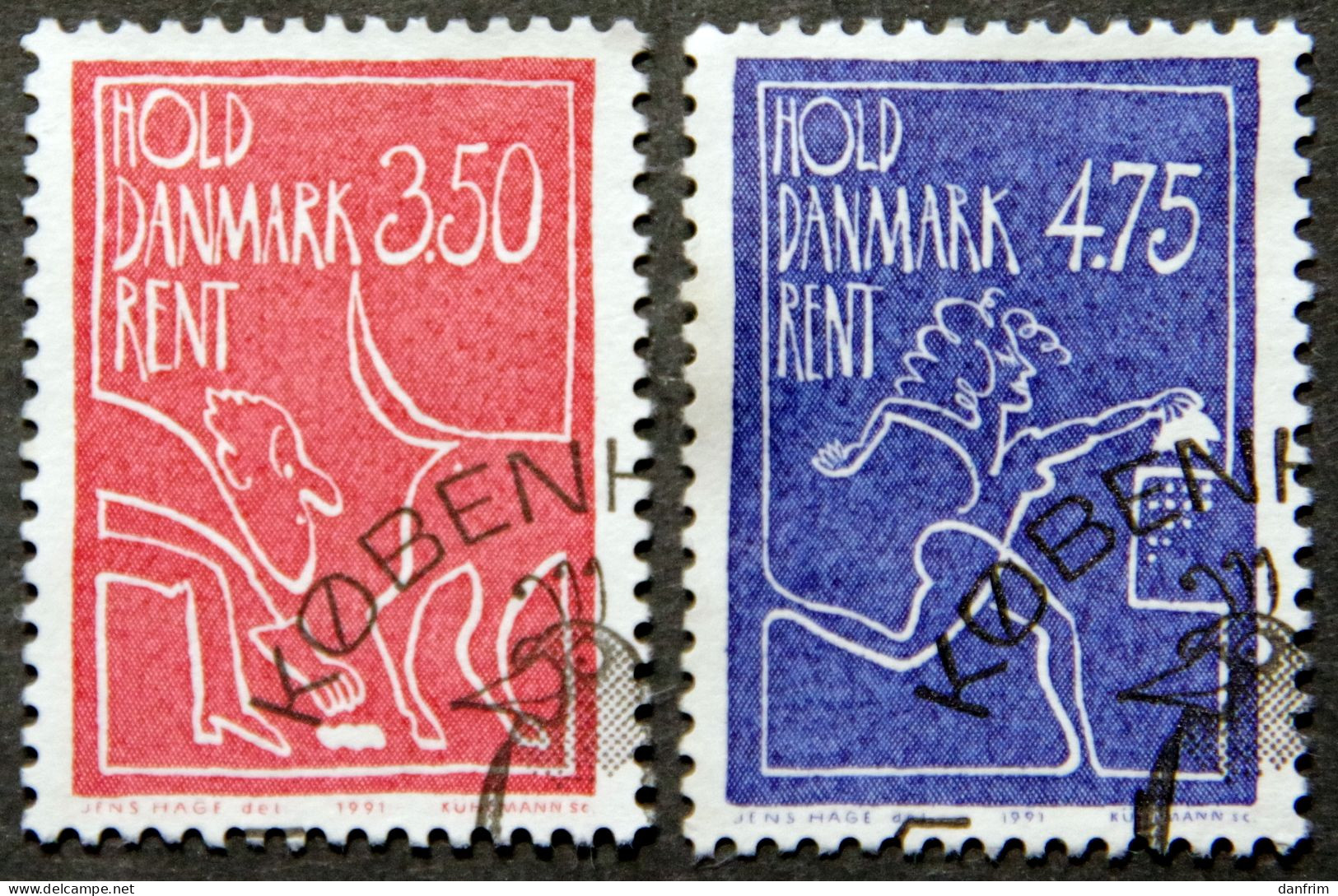Denmark 1991 Keep Denmark Clean   Minr. 1010-11 ( O) ( Lot K 552 ) - Oblitérés