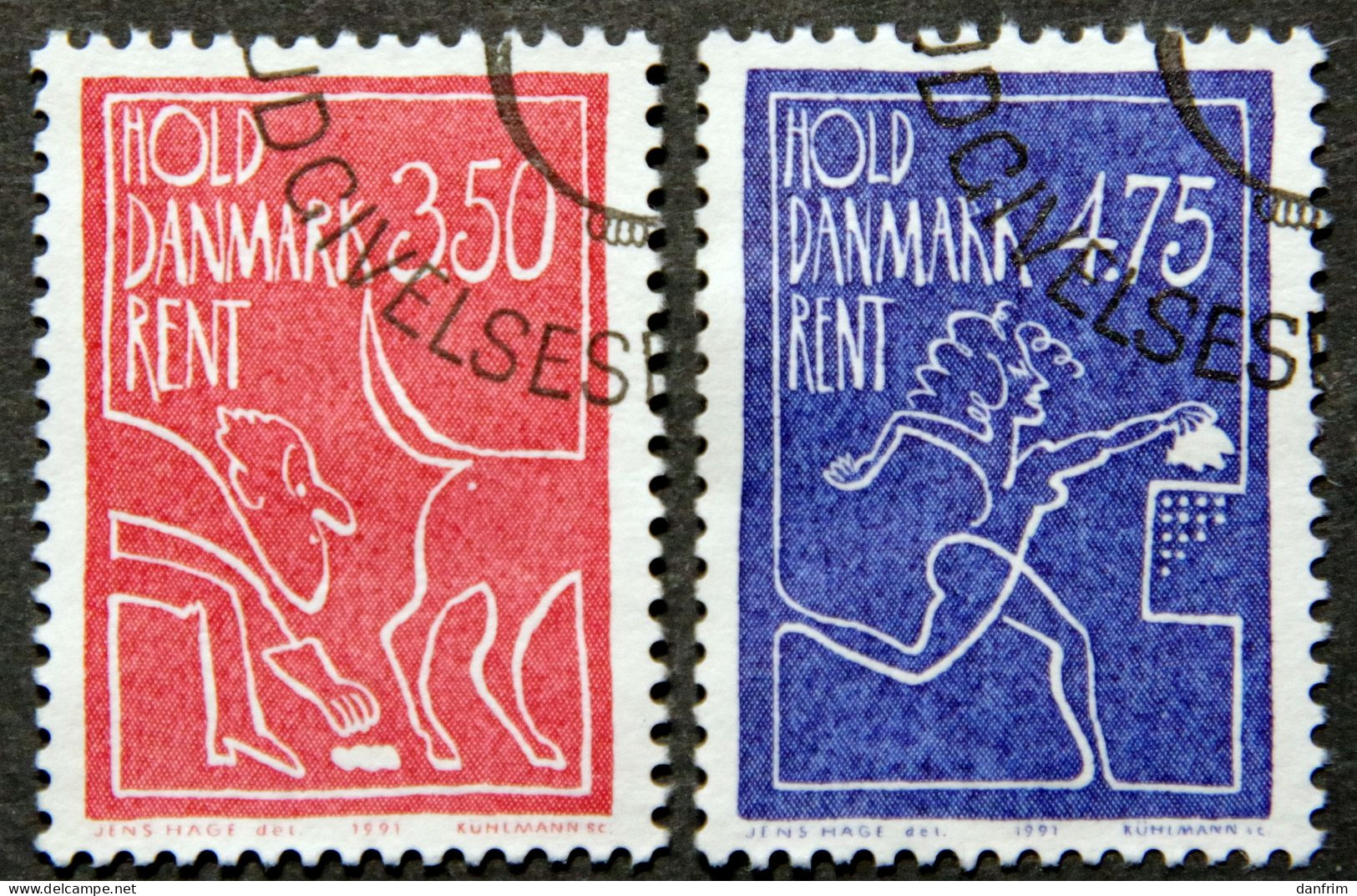 Denmark 1991 Keep Denmark Clean   Minr. 1010-11 ( O) ( Lot K 554 ) - Usati