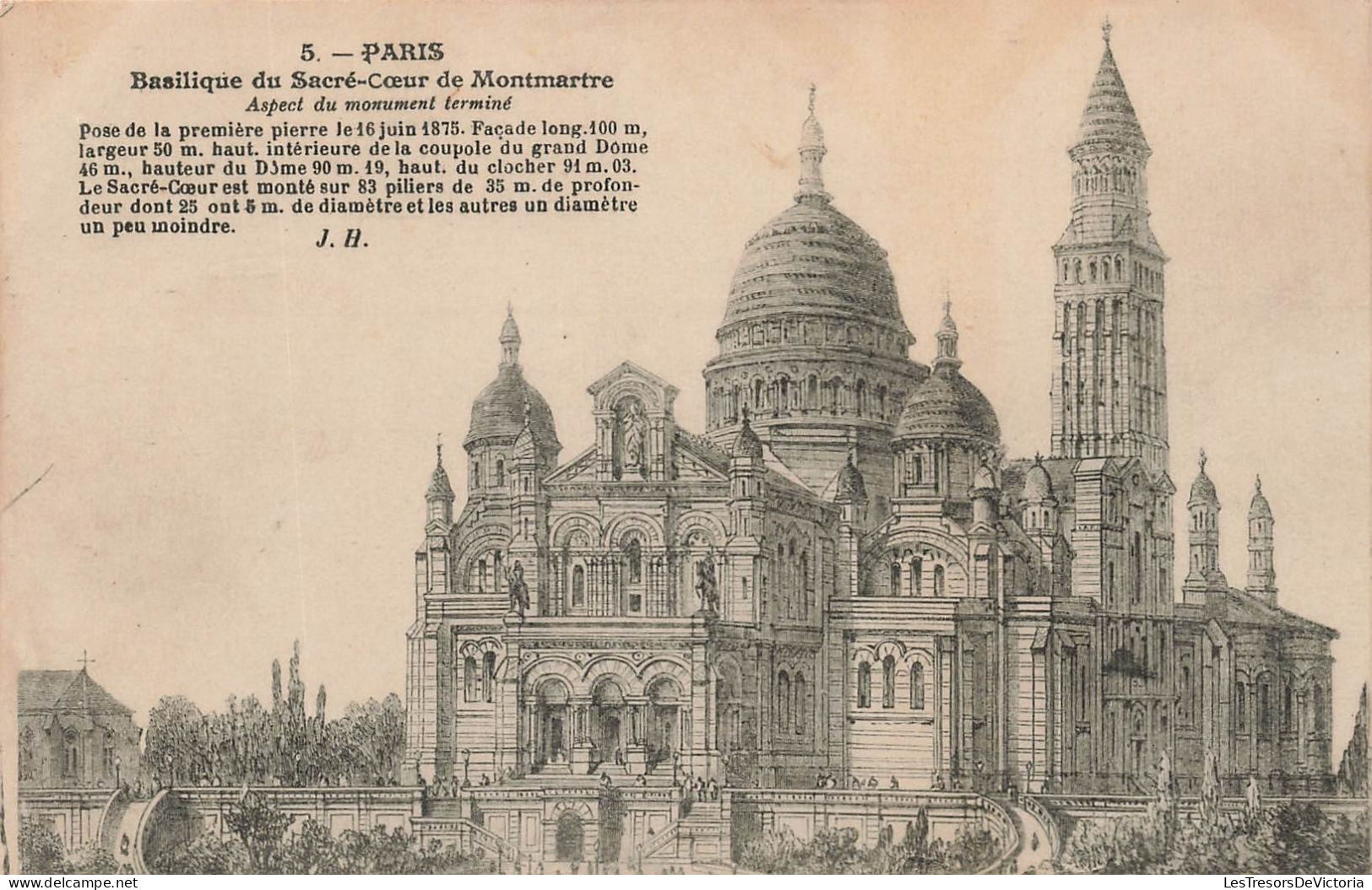FRANCE - Paris - Vue Générale De La Basilique Du Sacré-Cœur De Montmartre - Vue D'ensemble - Carte Postale Ancienne - Sacré Coeur