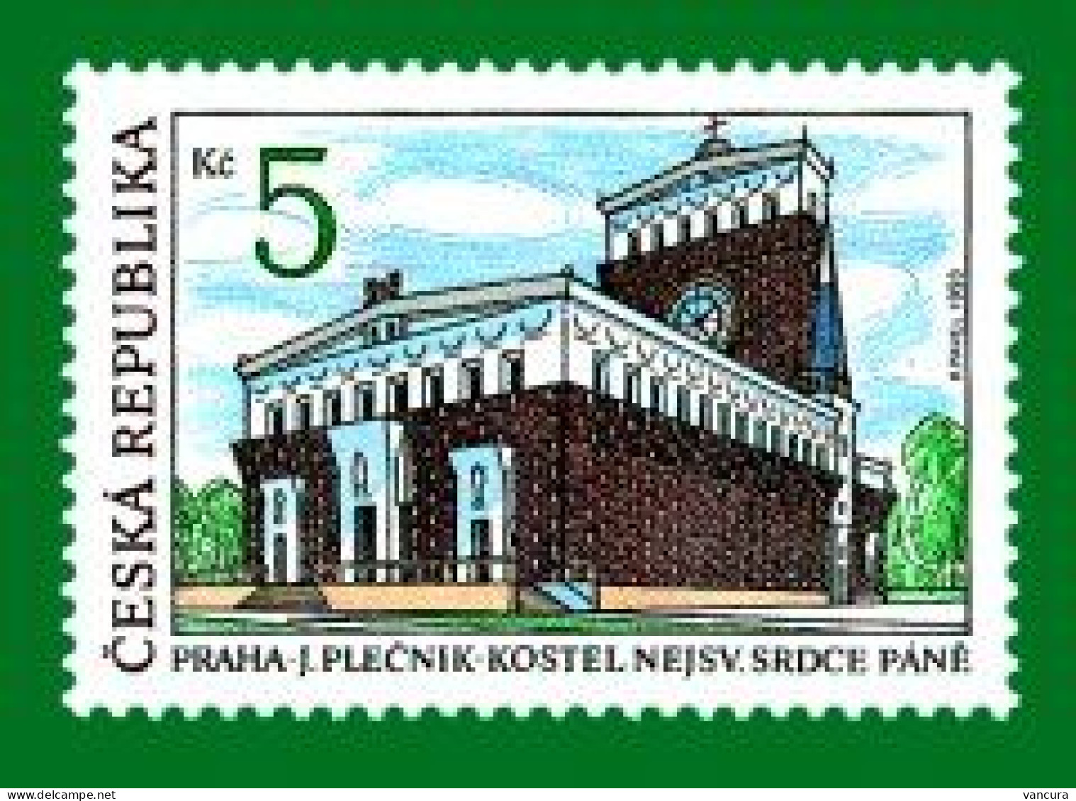 ** 6 Czech Republic Plecnik's Sacred Heart Of Our Lord Church In Prague 1993 - Unused Stamps