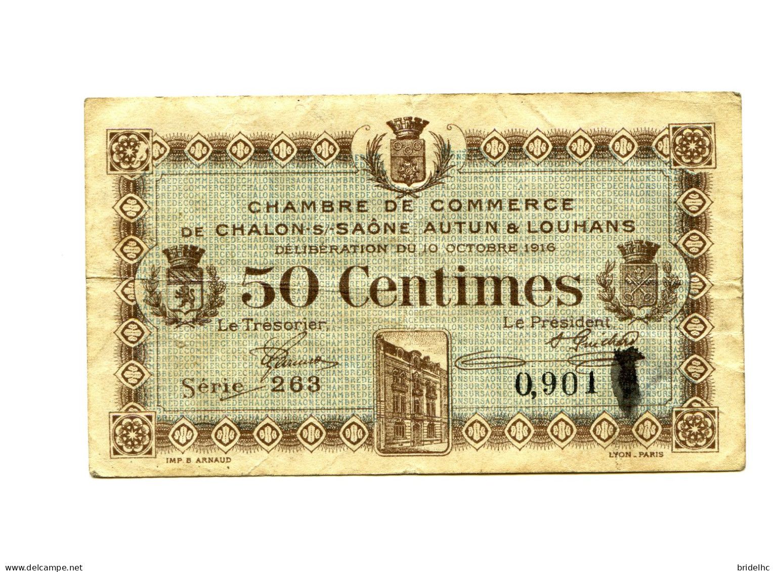 50 Centimes Chambre De Commerce  Chalon-sur-Saône - Autun - Louhans - Cámara De Comercio