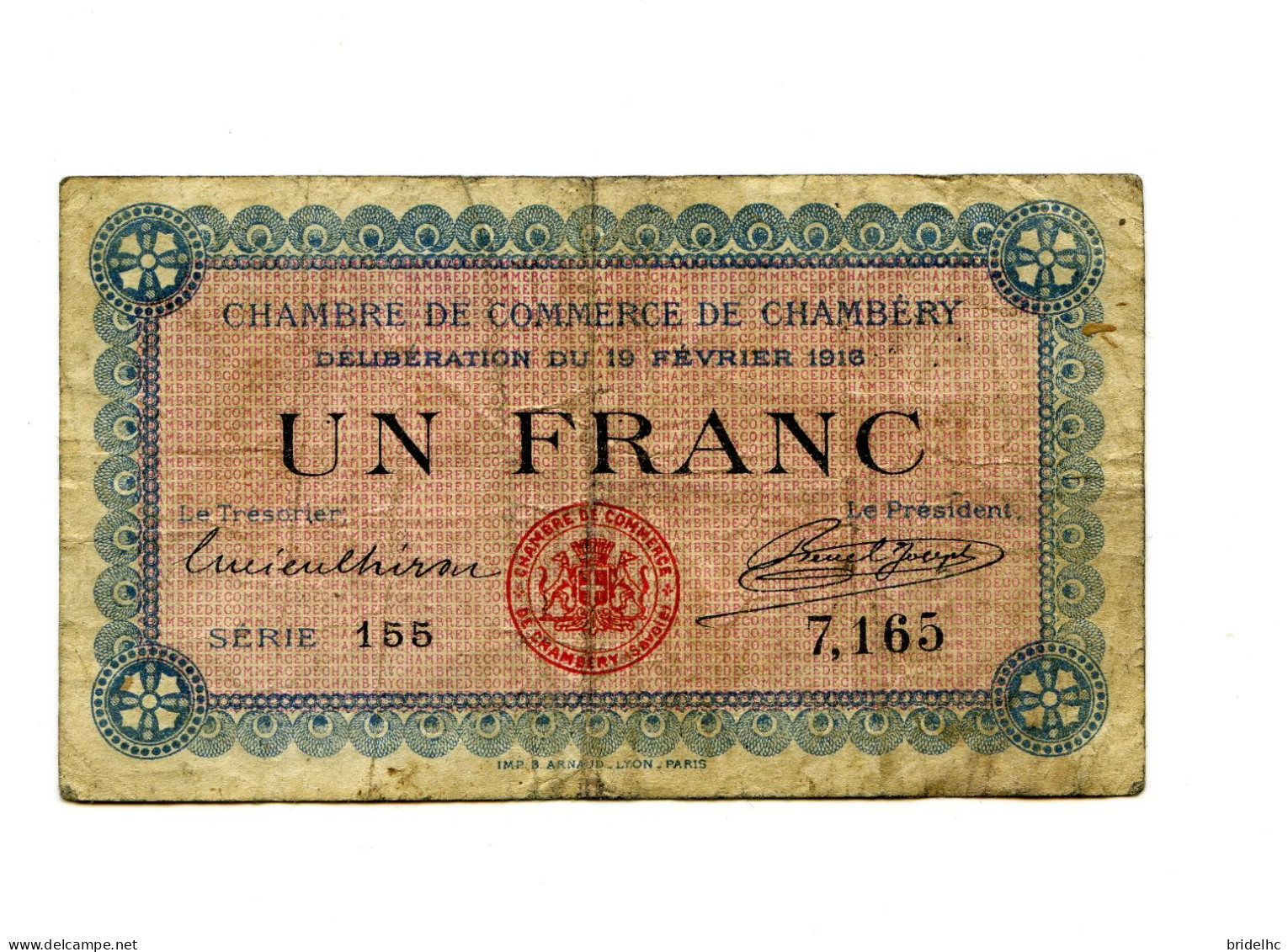 1 Franc Chambre De Commerce Chambéry - Handelskammer