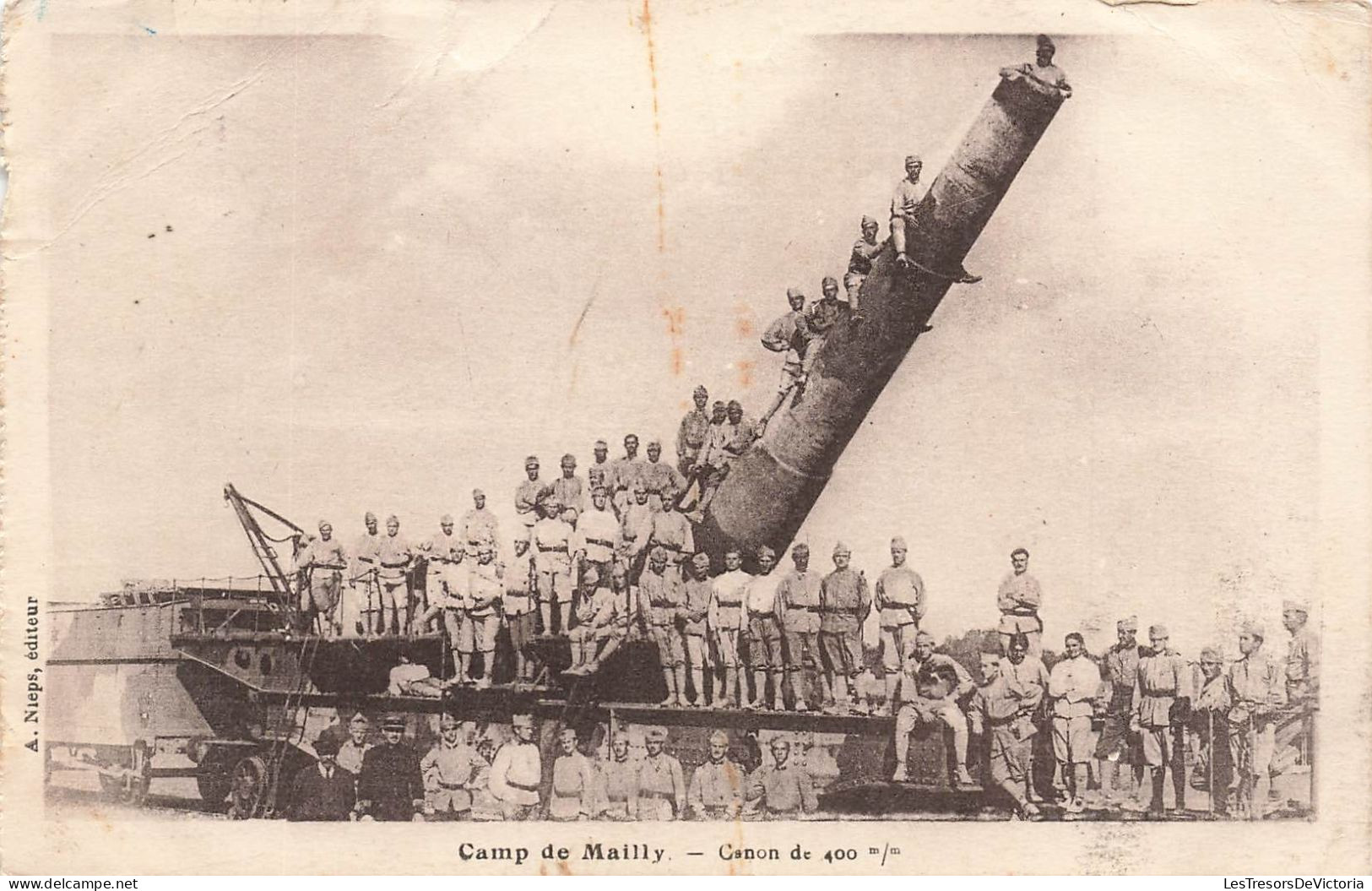 MILITARIA - Camp De Mailly - Canon De 400 M/m - Animé - Carte Postale Ancienne - Equipment