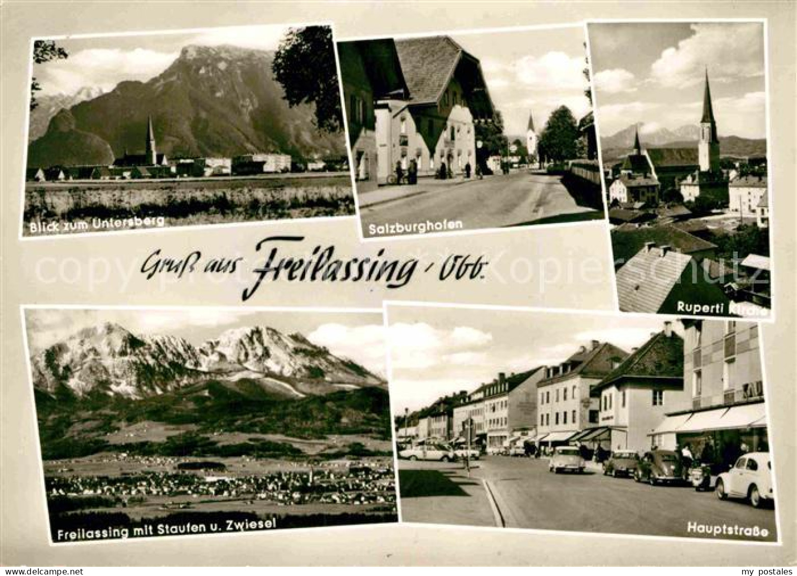 72793404 Freilassing Ruperti Kirche Untersberg Panorama Hauptstrasse Freilassing - Freilassing