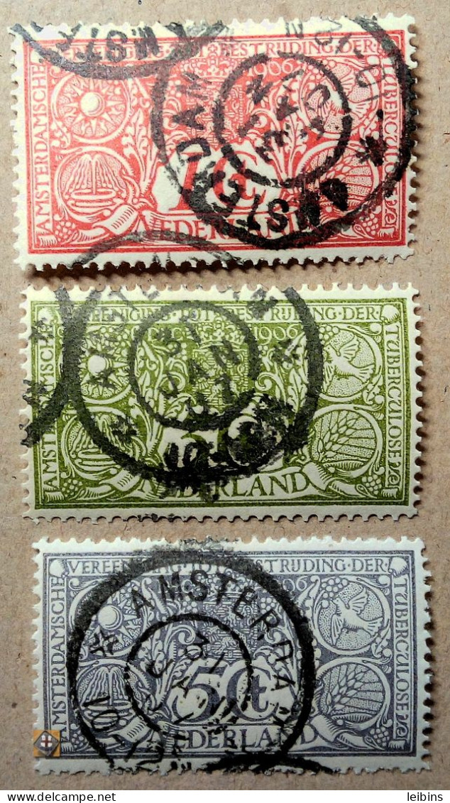 1906 Niederlande Mi.69-71 /o - Gebraucht