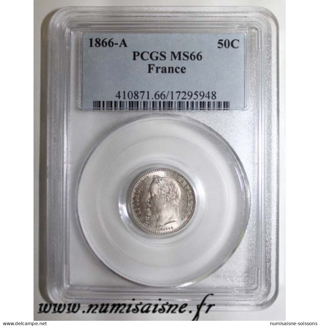 GADOURY 417 - 50 CENT 1866 A - Paris - TYPE NAPOLEON III - KM 814 - PCGS MS 66 - FDC - 50 Centimes