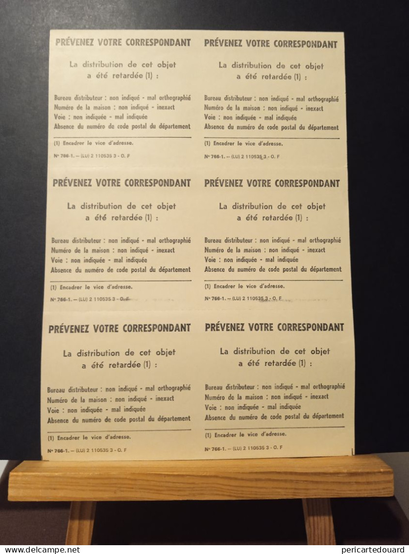 Code Postal. Feuillet De 6 Vignettes Blanches  De Recommandations - Lettres & Documents