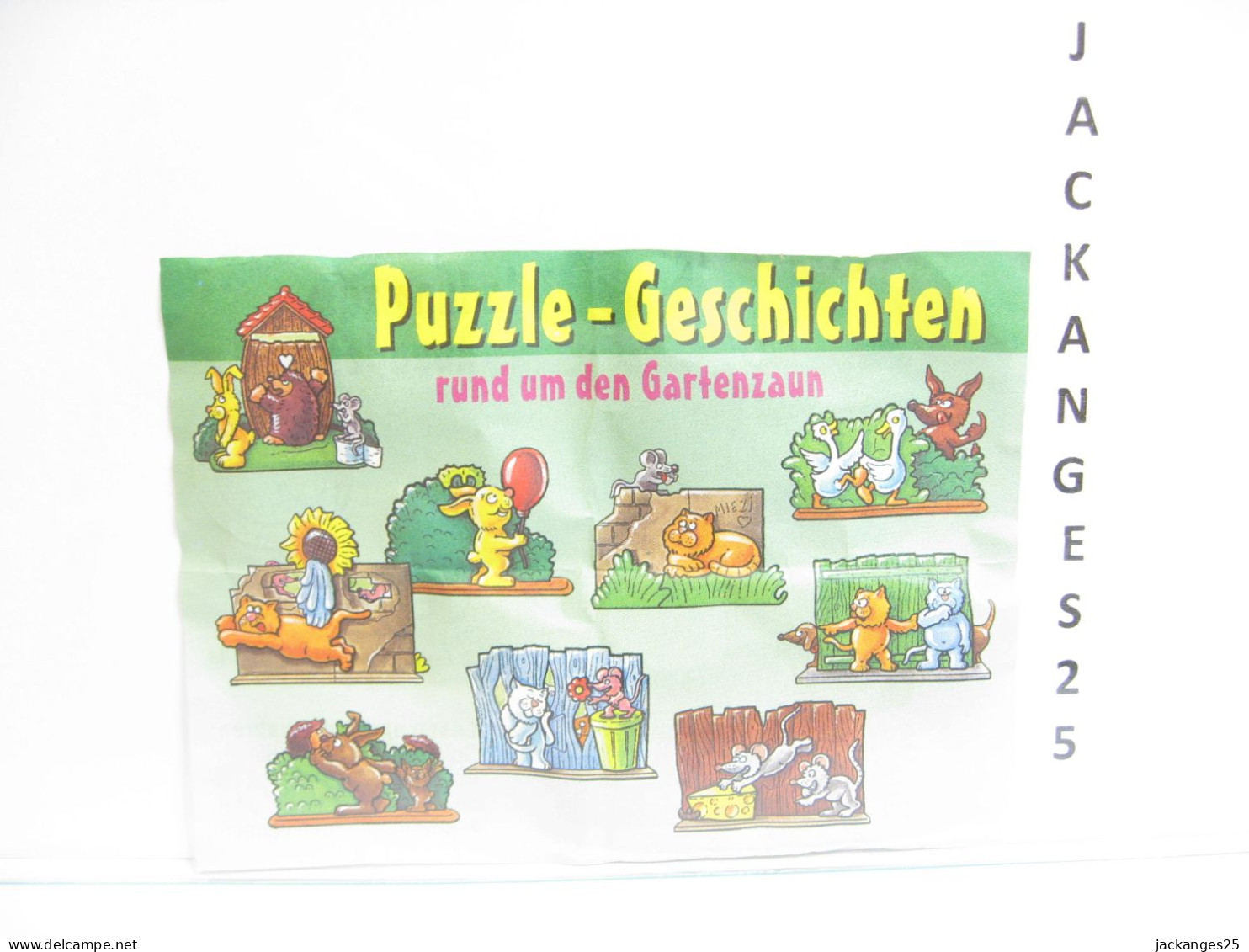 KINDER 9. 637165  ANIMAUX AU JARDIN PUZZLE 1998  + BPZ - Puzzles