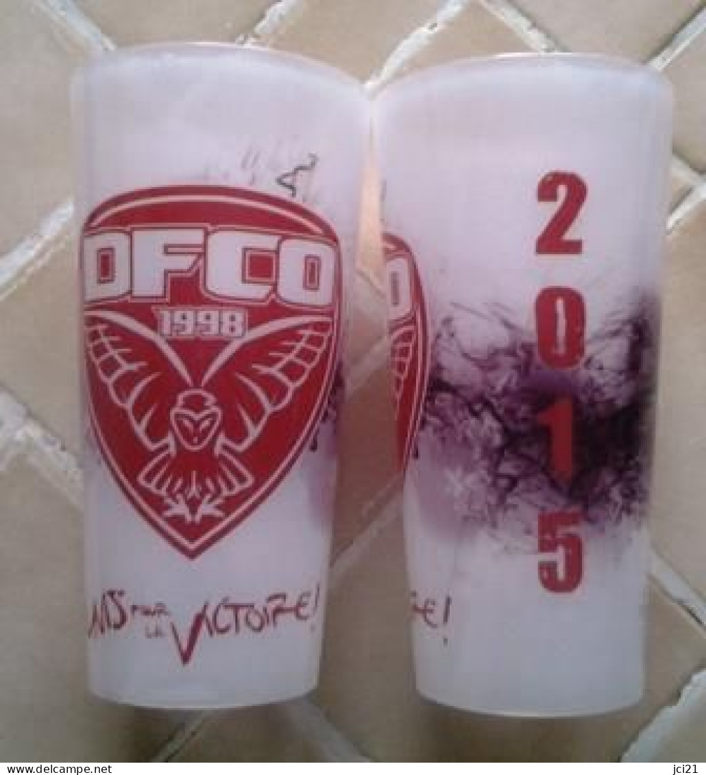 Lot De 2 Verres Plastique " DFCO 1998 " Dijon Football Côte D'Or _Di507 - Habillement, Souvenirs & Autres