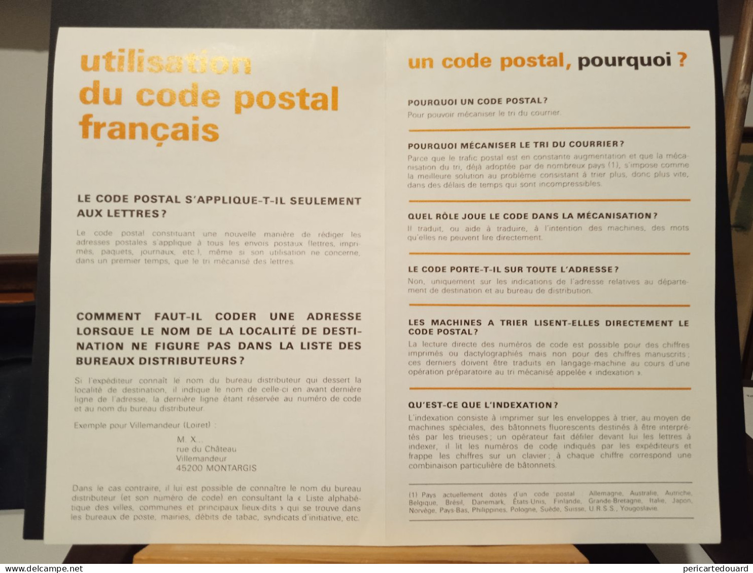 Code Postal. Notice " Réponse à Tout Au Sujet Du Code Postal" - Covers & Documents