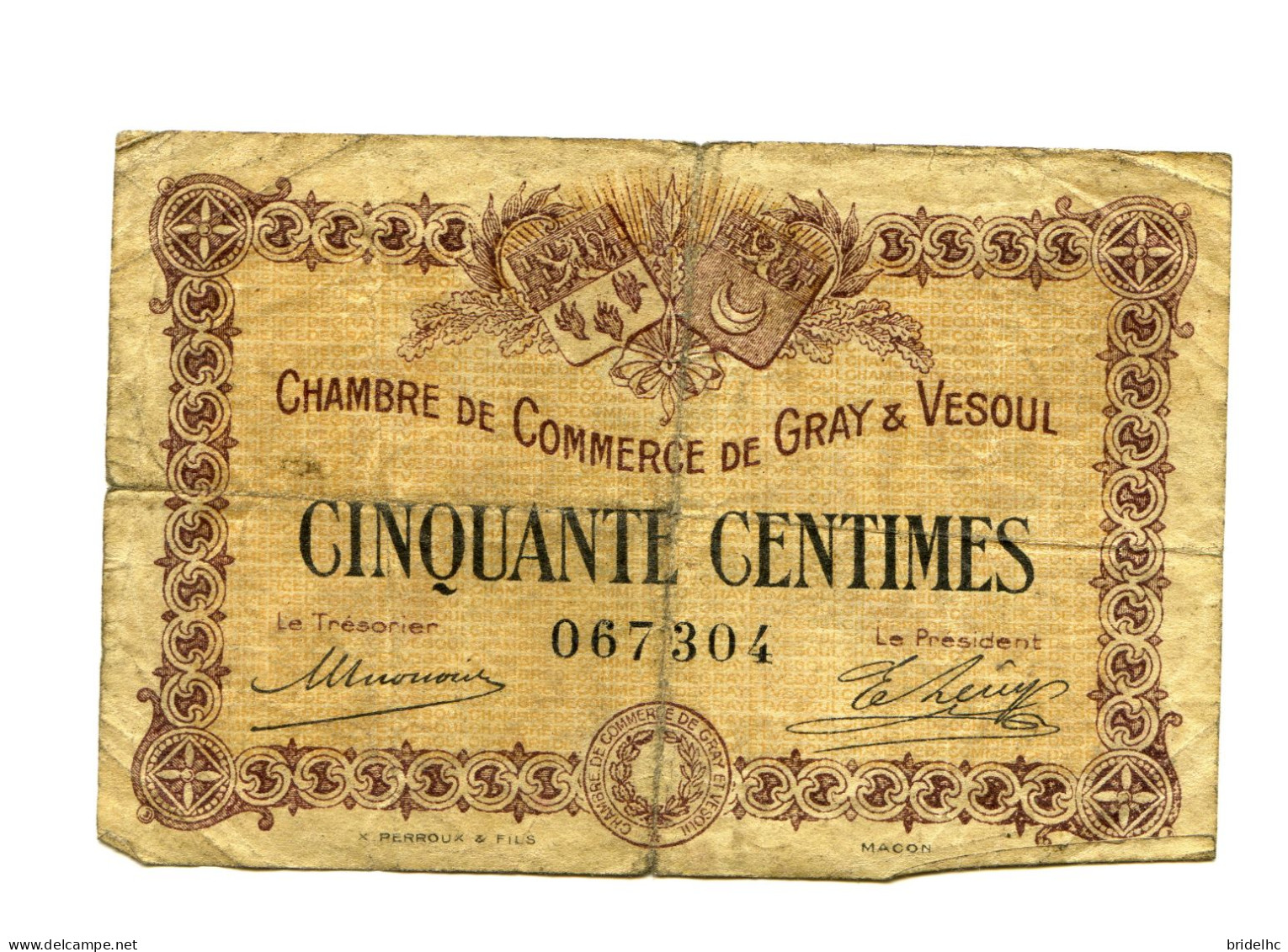 50 Centimes Chambre De Commerce Gray Vesoul - Cámara De Comercio