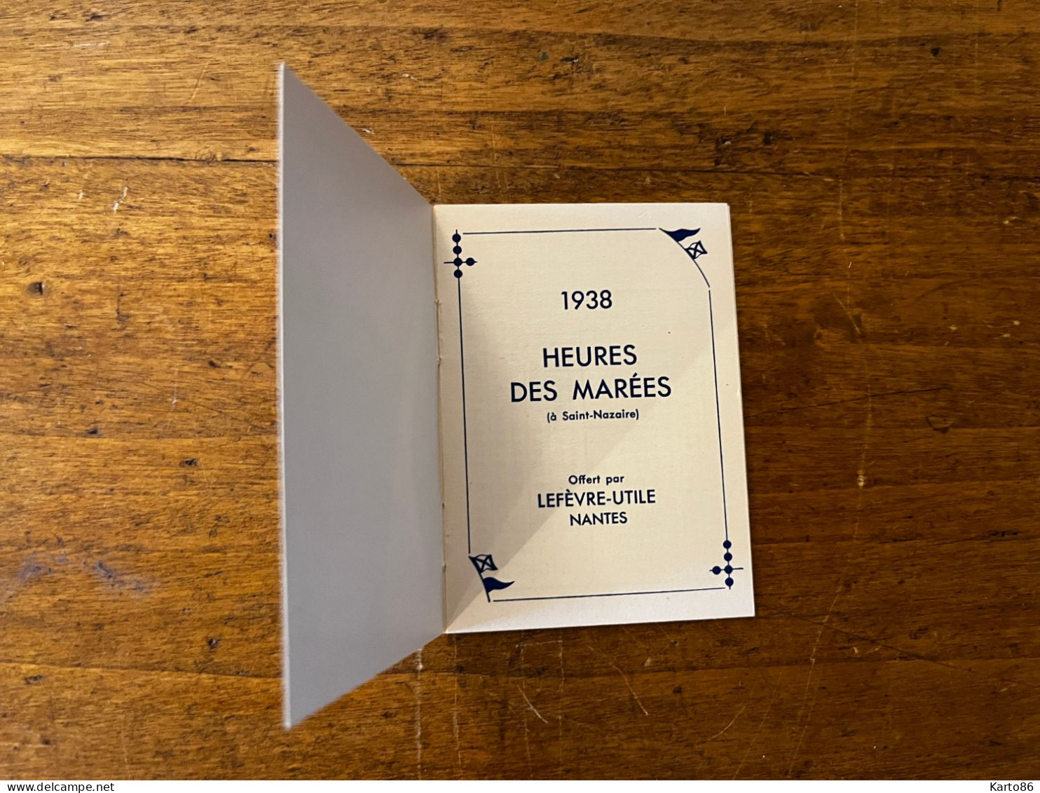 Petit Calendrier 1938 Publicitaire * Biscuits LU Lefèvre Utile à Nantes Biscuiterie * Calendar Heures Des Marées - Petit Format : 1921-40