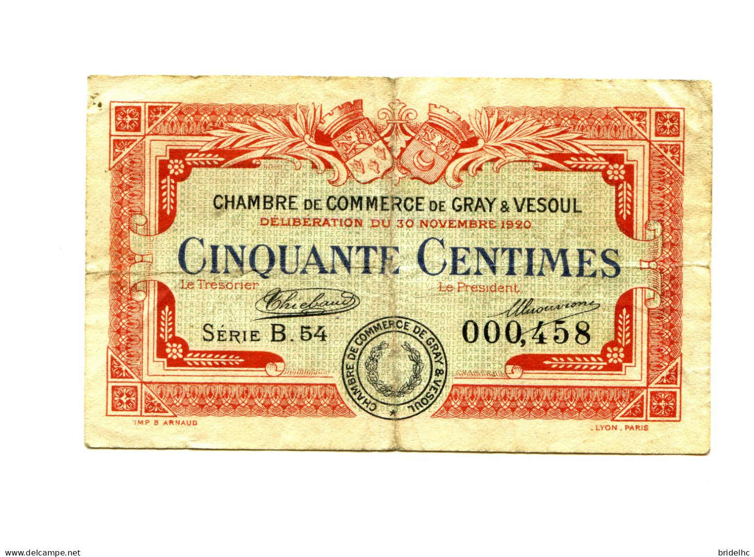 50 Centimes Chambre De Commerce Gray Vesoul - Cámara De Comercio
