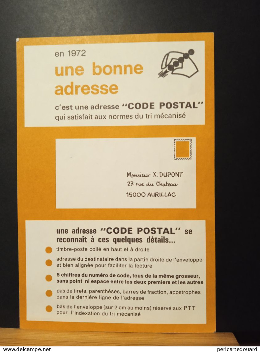 Code Postal. Notice "Une Bonne Adresse......................." - Briefe U. Dokumente