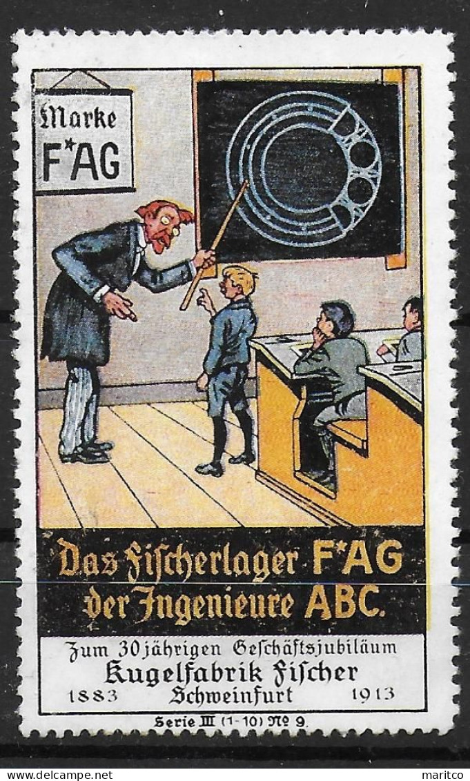 Bayern Bavaria FAG Fischer Kugelfabrik Teacher Spendenmarke Cinderella Vignet Werbemarke Propaganda - Vignettes De Fantaisie