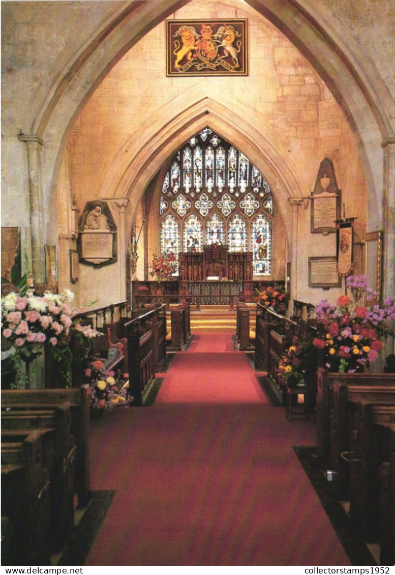 CHELTENHAM, GLOUCESTERSHIRE, PARISH CHURCH, ARCHITECTURE, INTERIOR, ENGLAND, UNITED KINGDOM, POSTCARD - Cheltenham