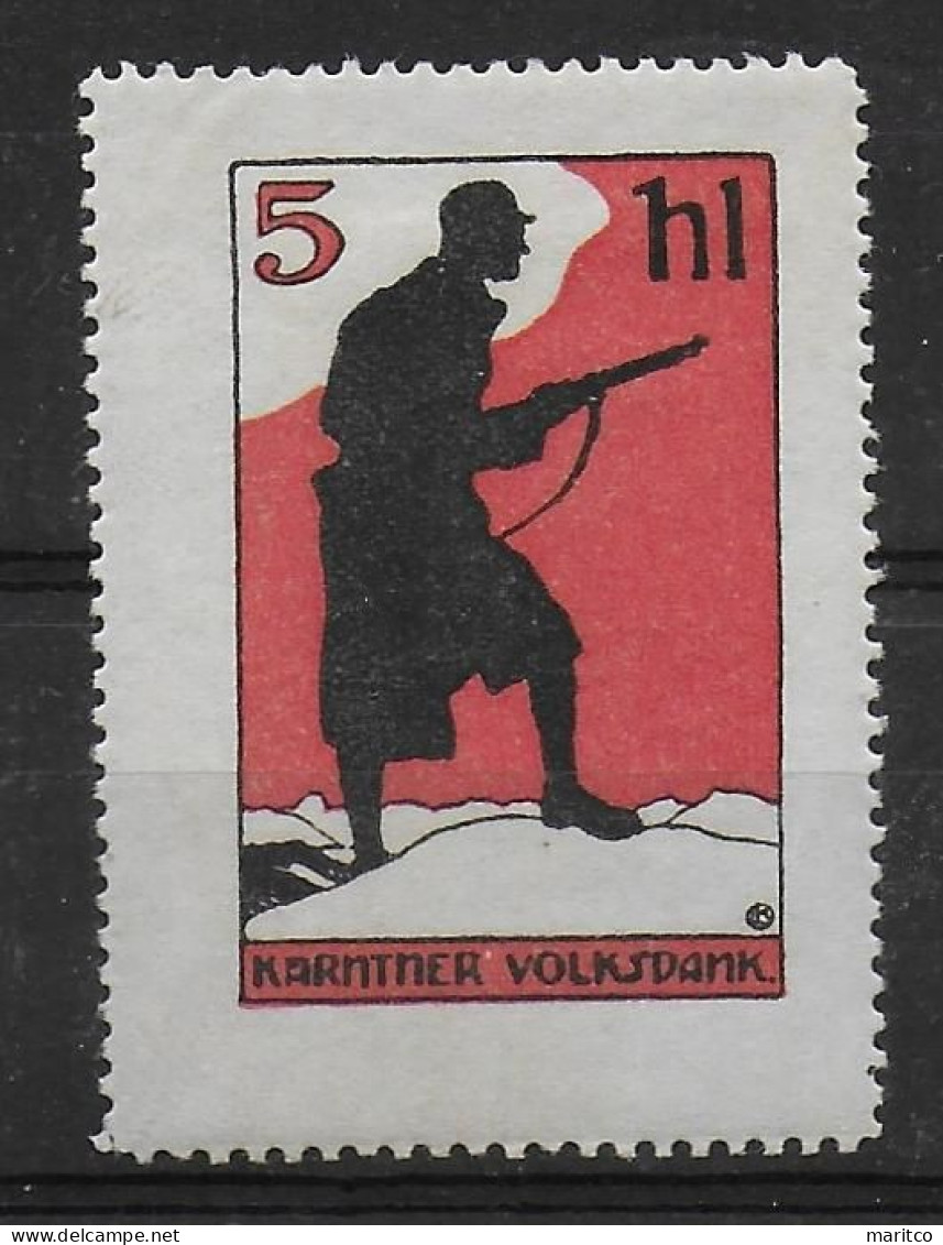 Österreich Austria WW1 1914 -1918 Soldier Kärntner Volksdank Spendenmarke Cinderella Vignet Werbemarke Propaganda - Vignettes De Fantaisie