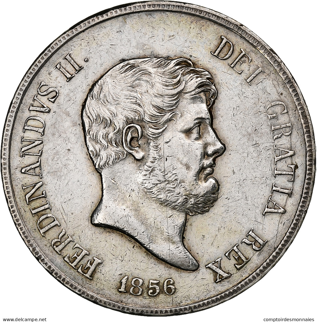 États Italiens, NAPLES, Ferdinando II, 120 Grana, 1856, Naples, Argent, TTB+ - Nápoles & Sicile