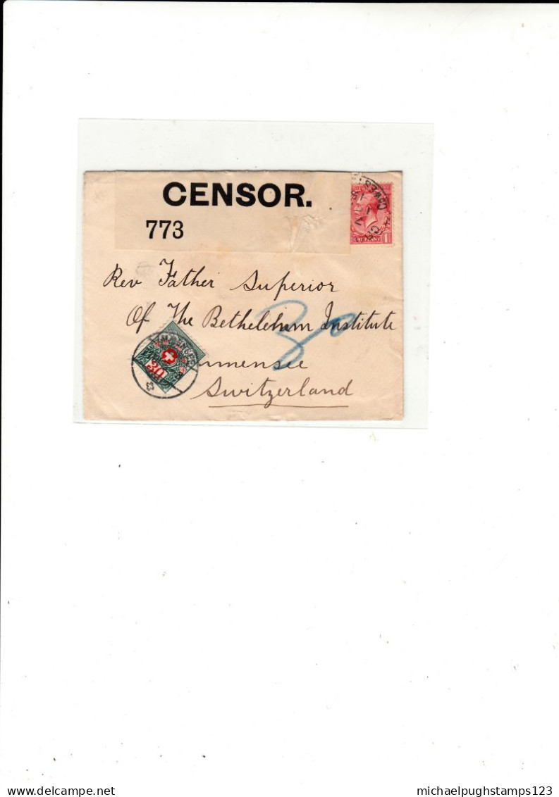 G.B. / Isle Of Wight / Censorship / Switzerland / Tax - Unclassified