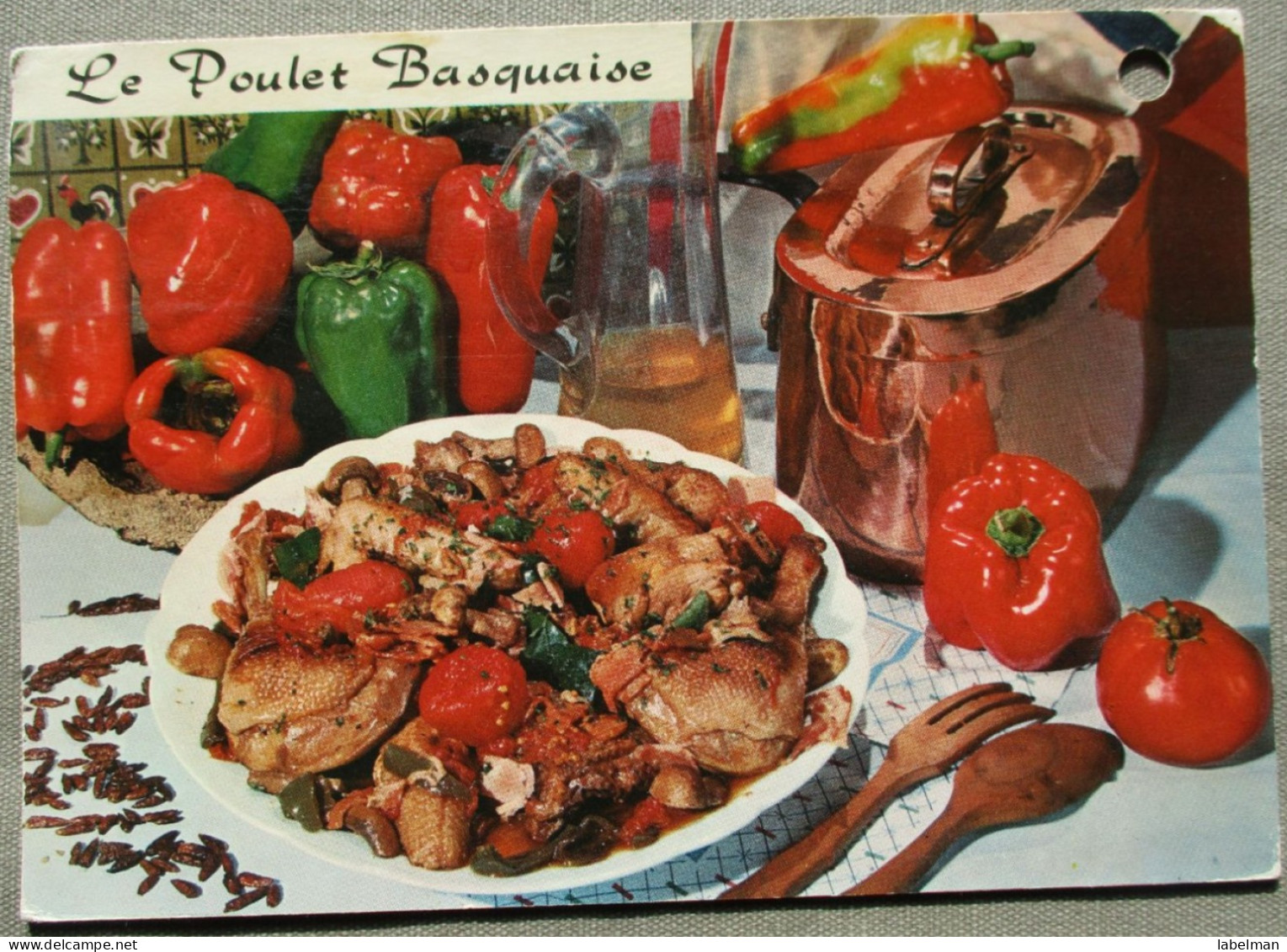 FRANCE LE POULET BASQUAISE CULINARY ART POSTCARD CARTE POSTALE ANSICHTSKARTE POSTKARTE CARTOLINA CARD - Dampierre-sur-Boutonne