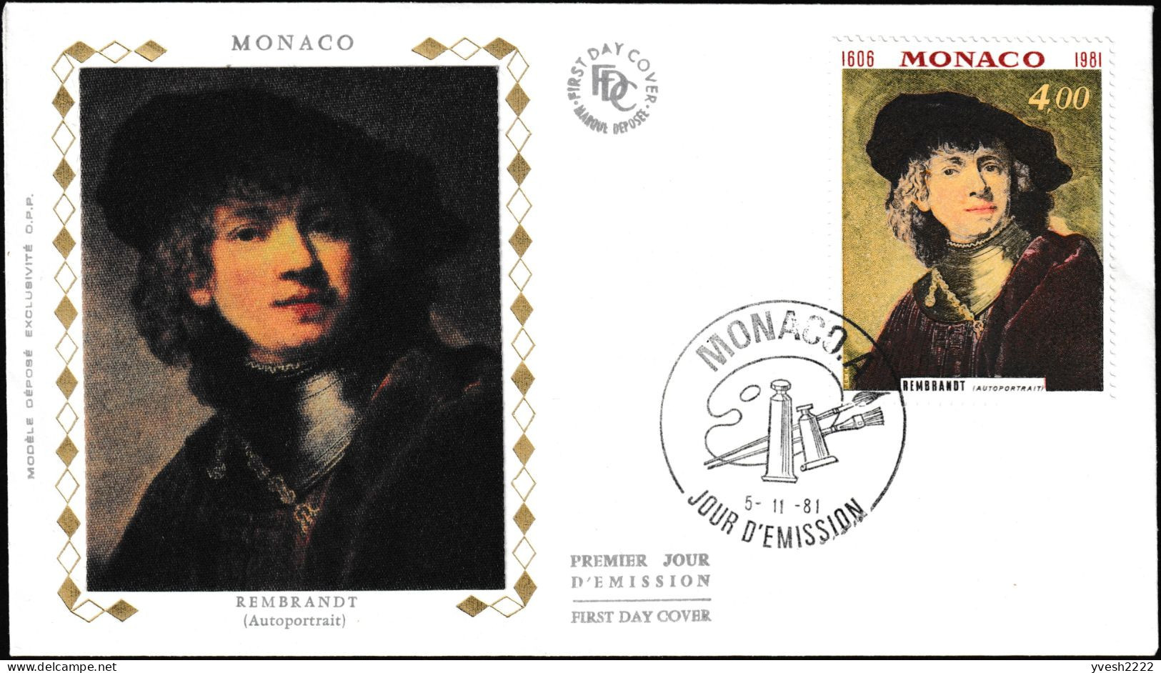 Monaco 1981 Y&T 1294. FDC, Portrait De Rembrandt. - Rembrandt