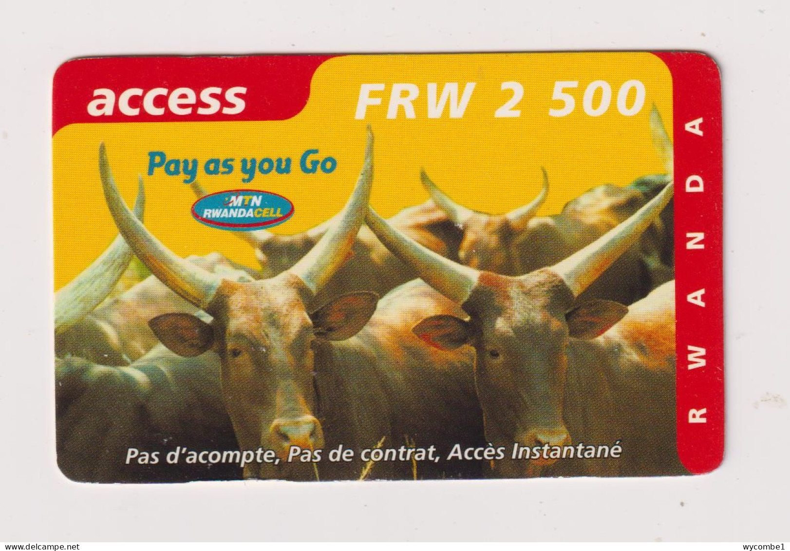 RWANDA - Native Cattle Remote Phonecard - Ruanda