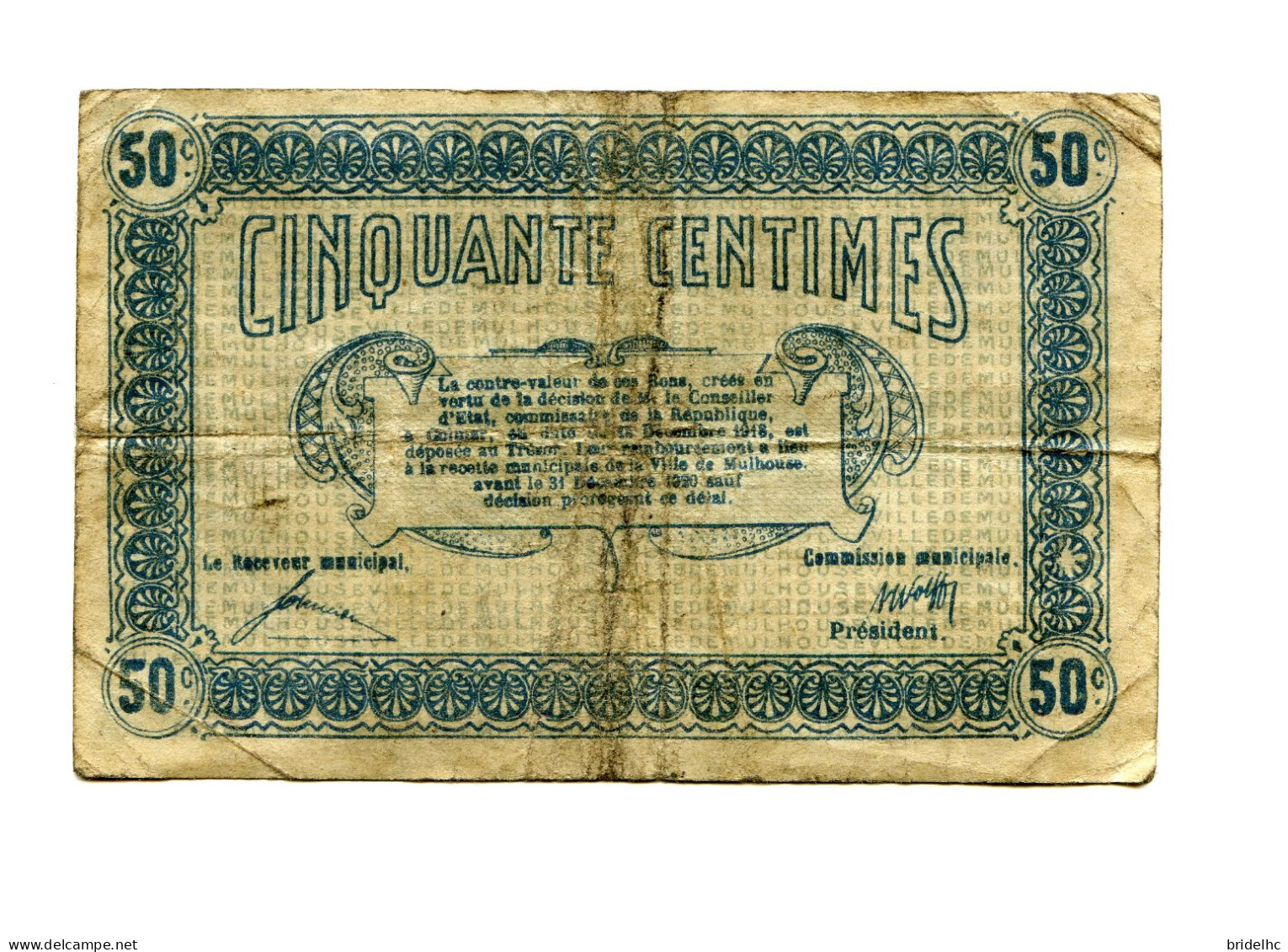 50 Centimes Ville De Mulhouse - Bons & Nécessité