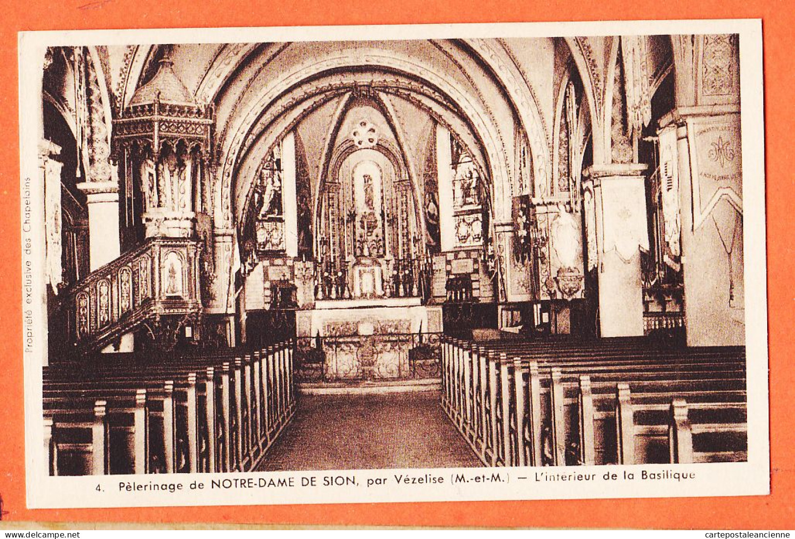 27309 / ⭐ ◉  VEZELISE 54-Meurthe Moselle ◉ NOTRE- DAME-de-SION Intérieur Basilique 1930s ◉ HELIO-LORRAINE 4 Nancy - Vezelise