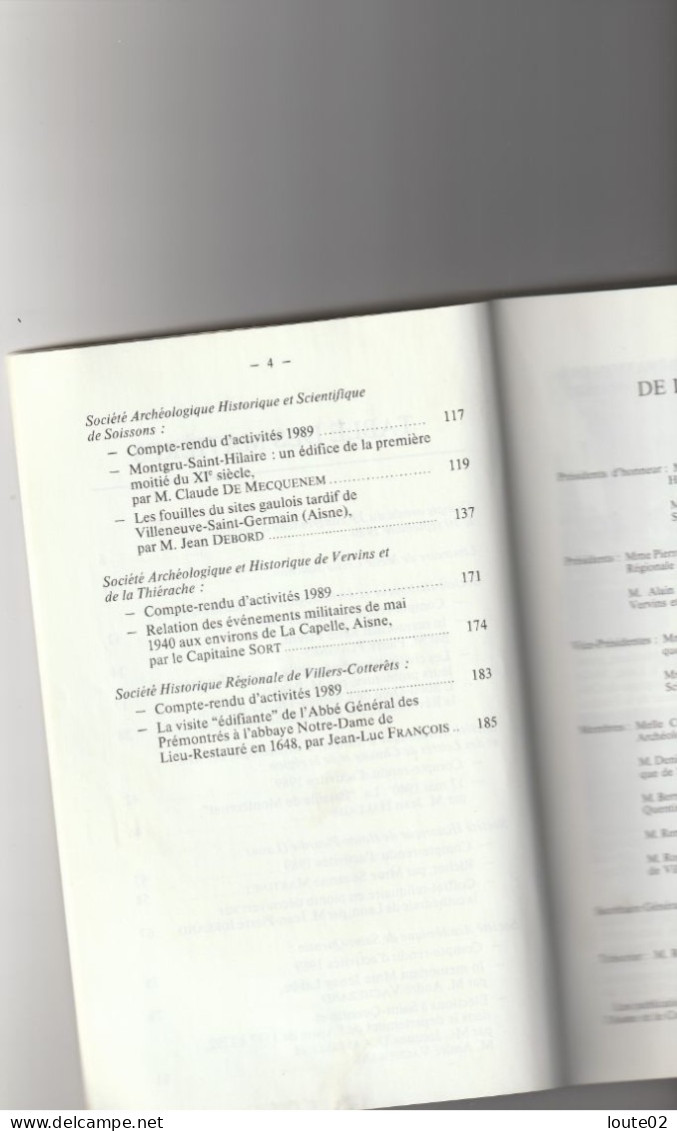 FEDERATION DES SOCIETES D HISTOIRE ET  D ARCHEOLOGIE DE L AISNE - Picardie - Nord-Pas-de-Calais